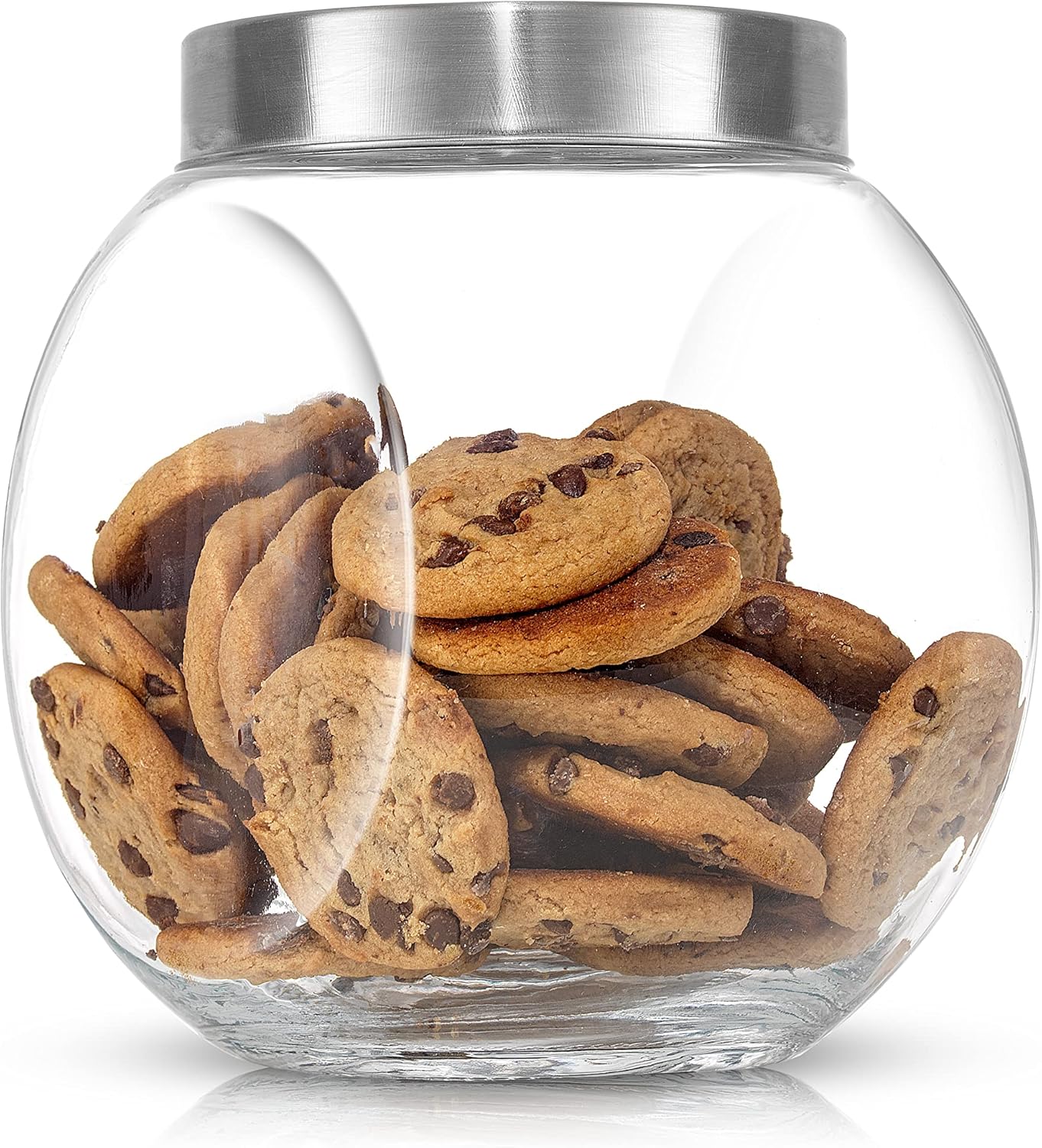 JoyJolt All-Sides Cookie Jar. Set of 2 Cookie Jars for Kitchen Counter with Lids, Candy Jar, Dog Treat Container, Laundry Detergent Container, Large Canisters, Half Gallon Glass Jar with Lid Airtight