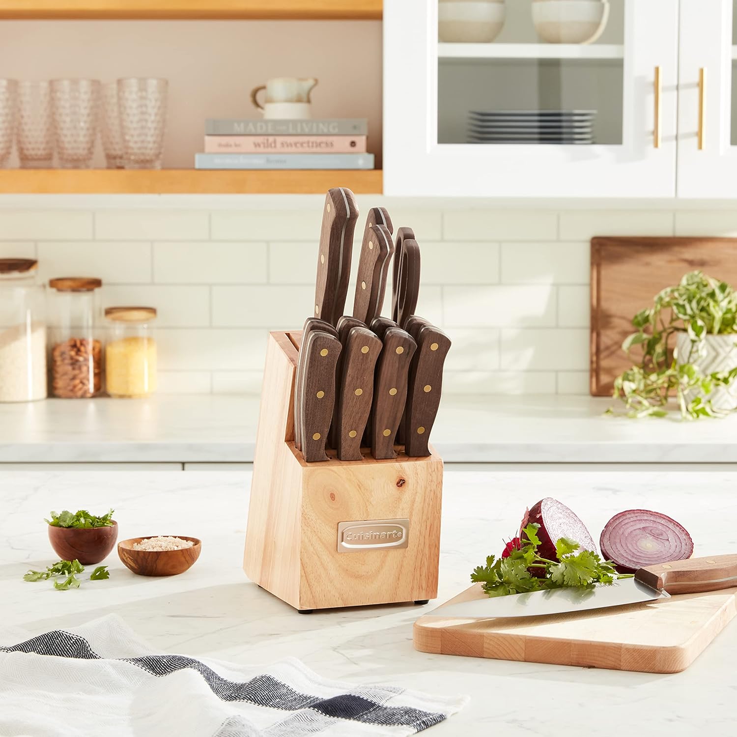 Cuisinart C55W-14PCB Advantage Cutlery 14-Piece Triple Rivet Walnut Kn
