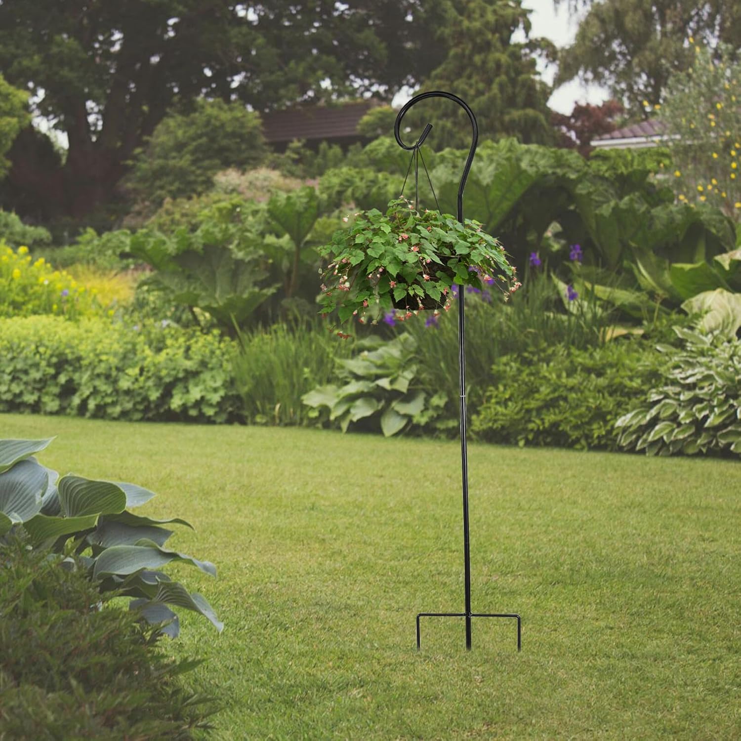 Milisten Bird Feeder Bracket Shepherd Hook Outdoor Garden Stand Iron H