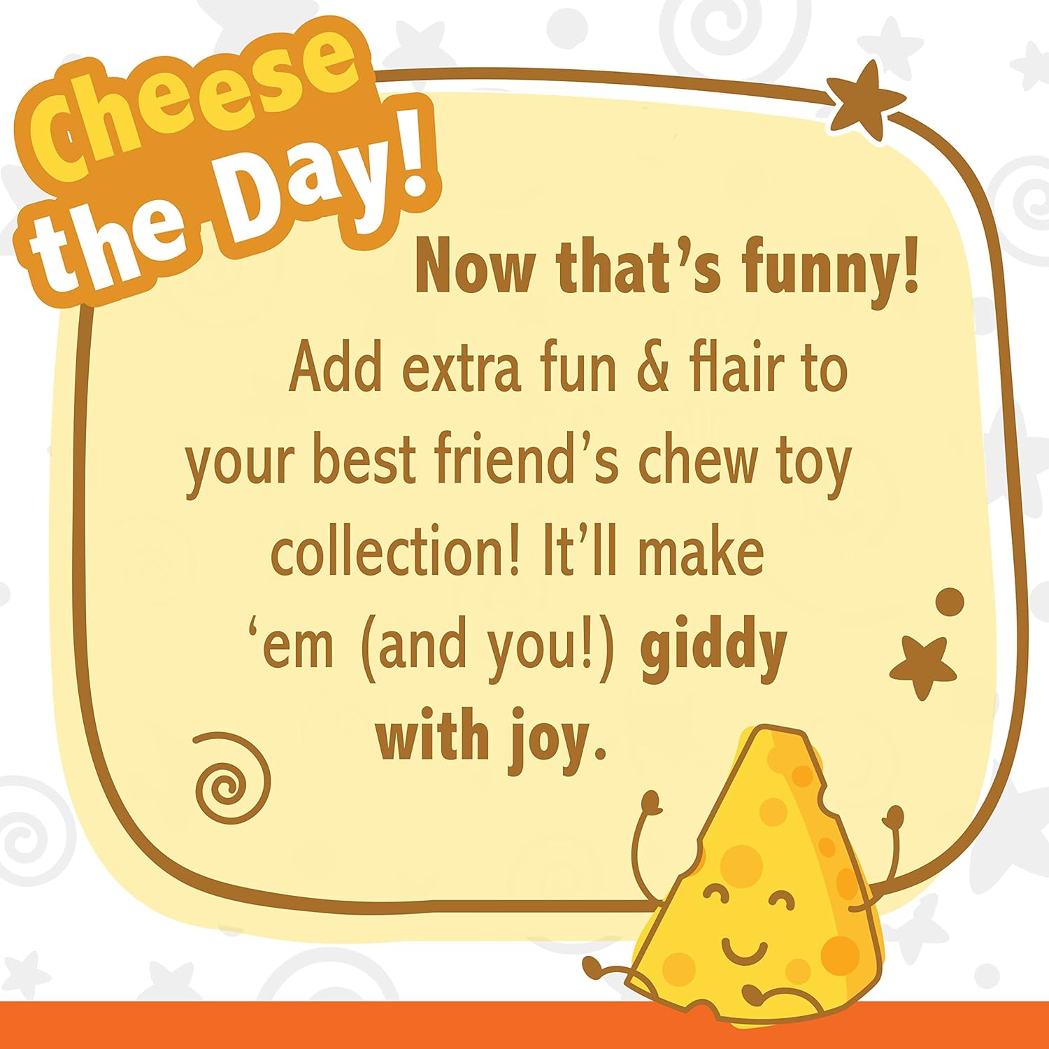 Nylabone Cheese Bone Power Chew Toy for Dogs, Cute Dog Toys for Aggres