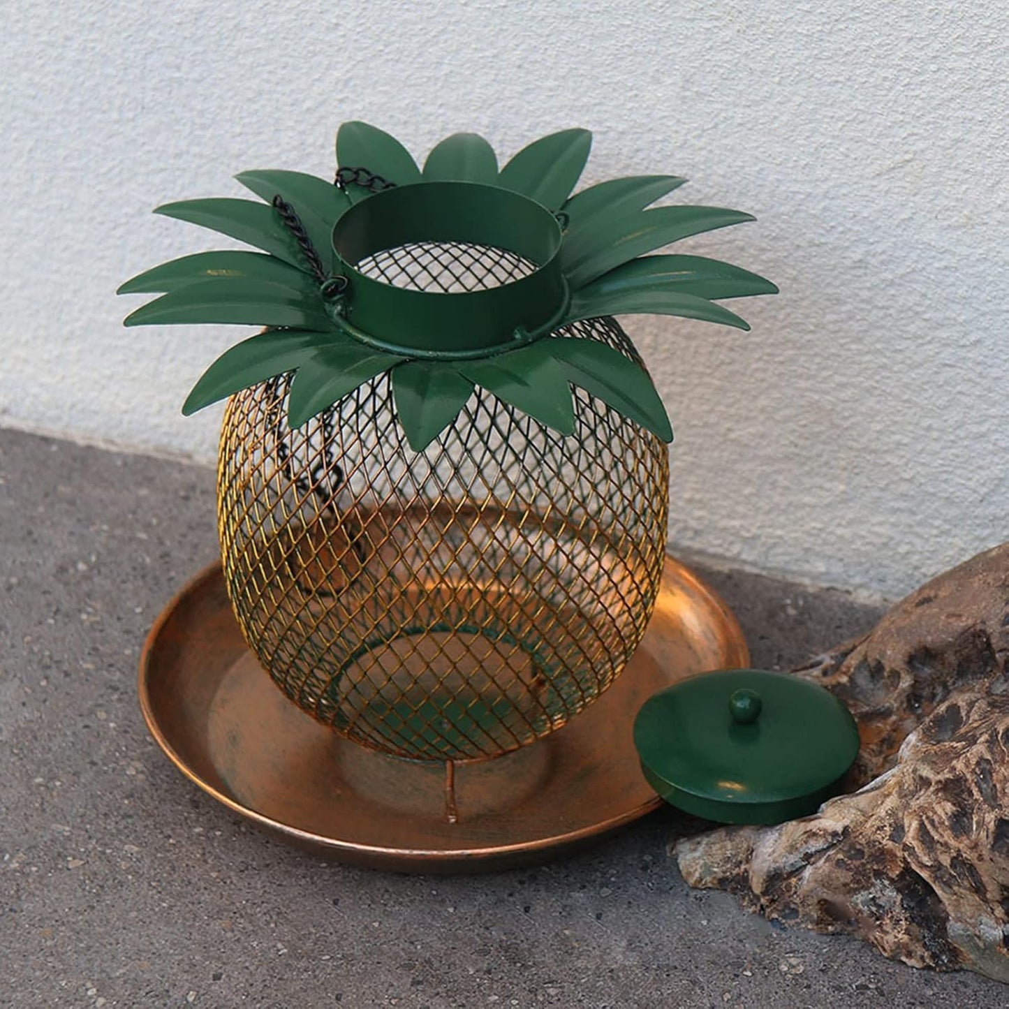 Wild Bird Feeder Squirrel Hanging Pineapple Hummingbird Feeder for Outside Metal Feeders Yard Garden Decor Pineapple for Outside Metal Mesh Hummingbird for Outdoors Hanging Small Wild