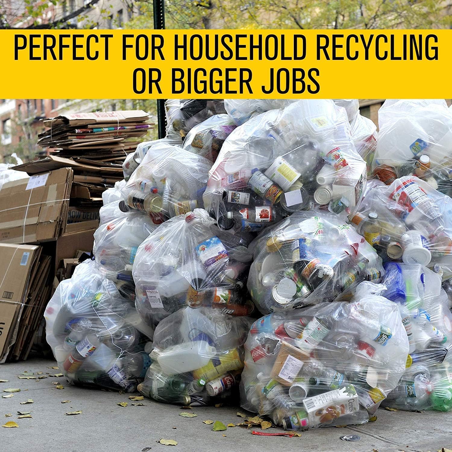 Aluf Plastics 33 Gallon Clear Trash Bags - 33" x 39" - 1.5 MIL (eq) - 