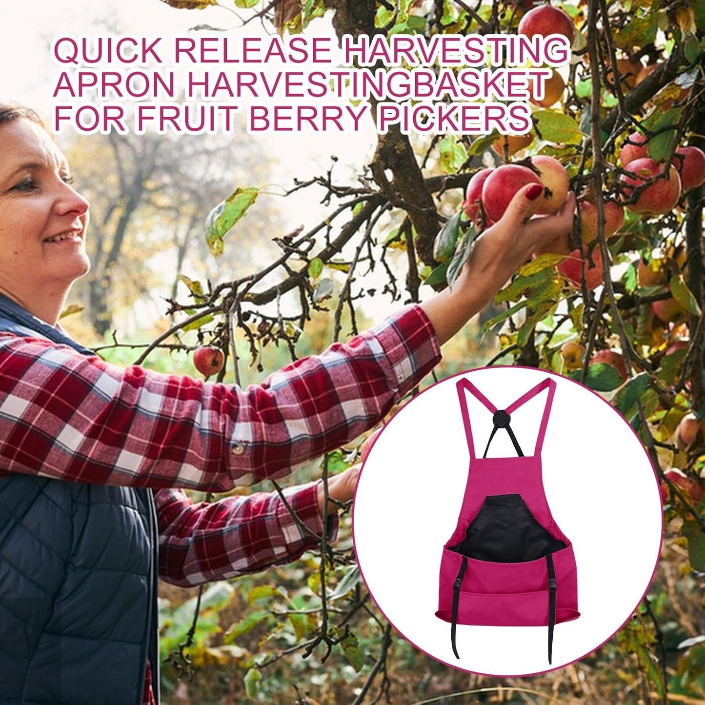 Farm Gardening Apron, Fruit Picking Utility Clothing, Large Pocket Cro