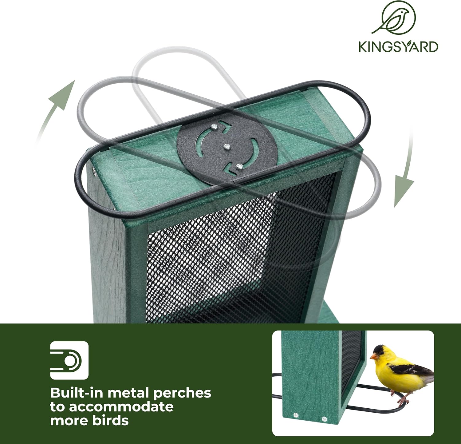 Kingsyard Metal Mesh Bird Feeder for Outdoors Hanging, Finch Feeder fo