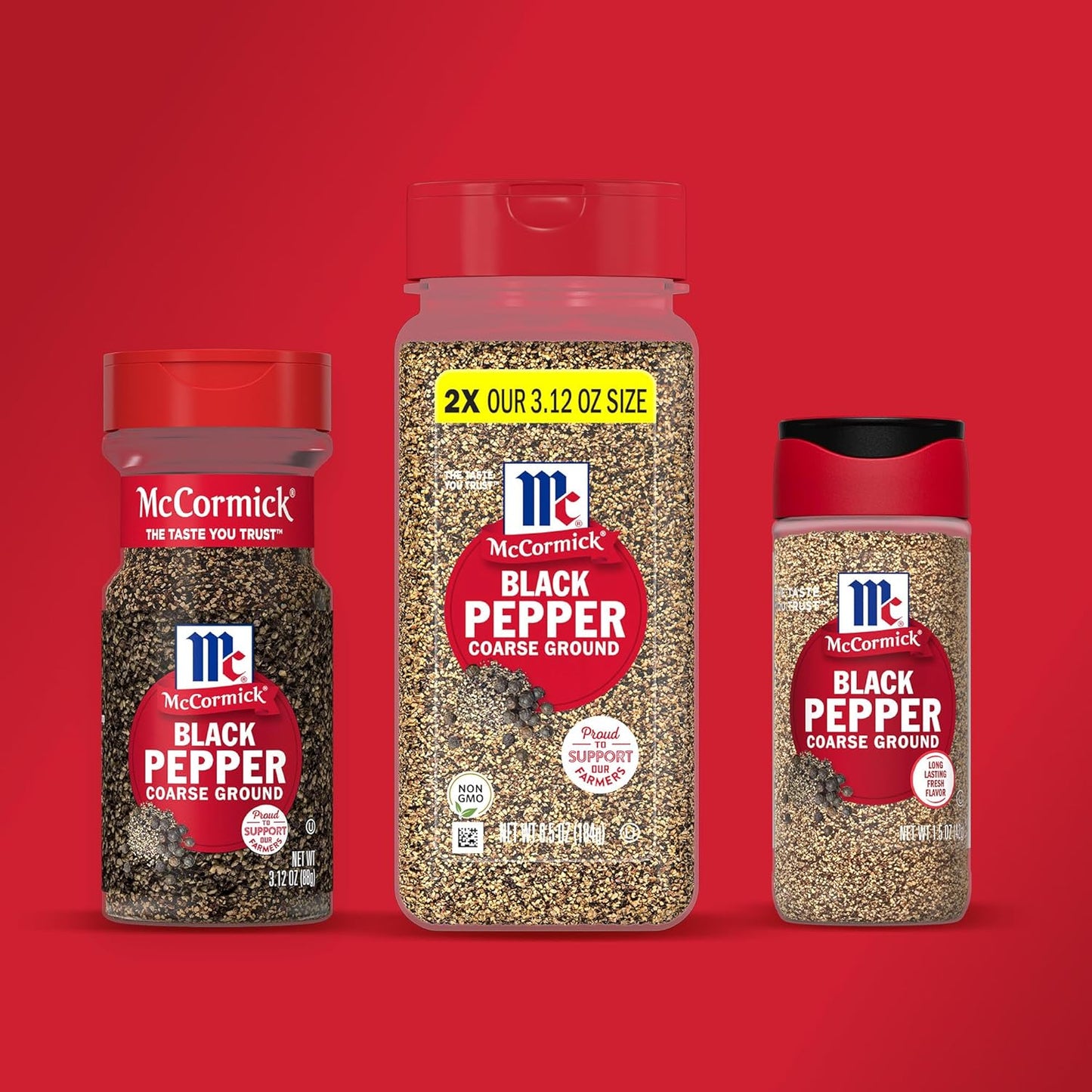 McCormick Coarse Ground Black Pepper, 3.12 oz