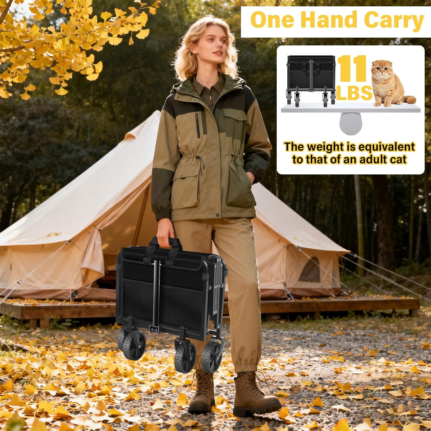 Foldable Collapsible Wagons Carts with Wheels — Folding Utility Wagon 