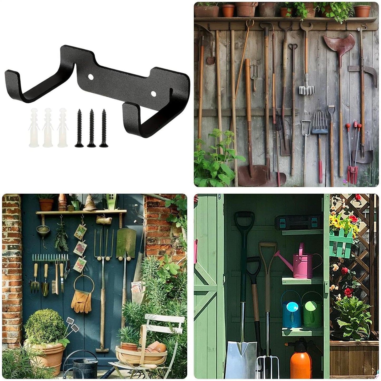 Wall Storage Holder,Carbon Steel Utility Hooks,Garden Tools Organizer 