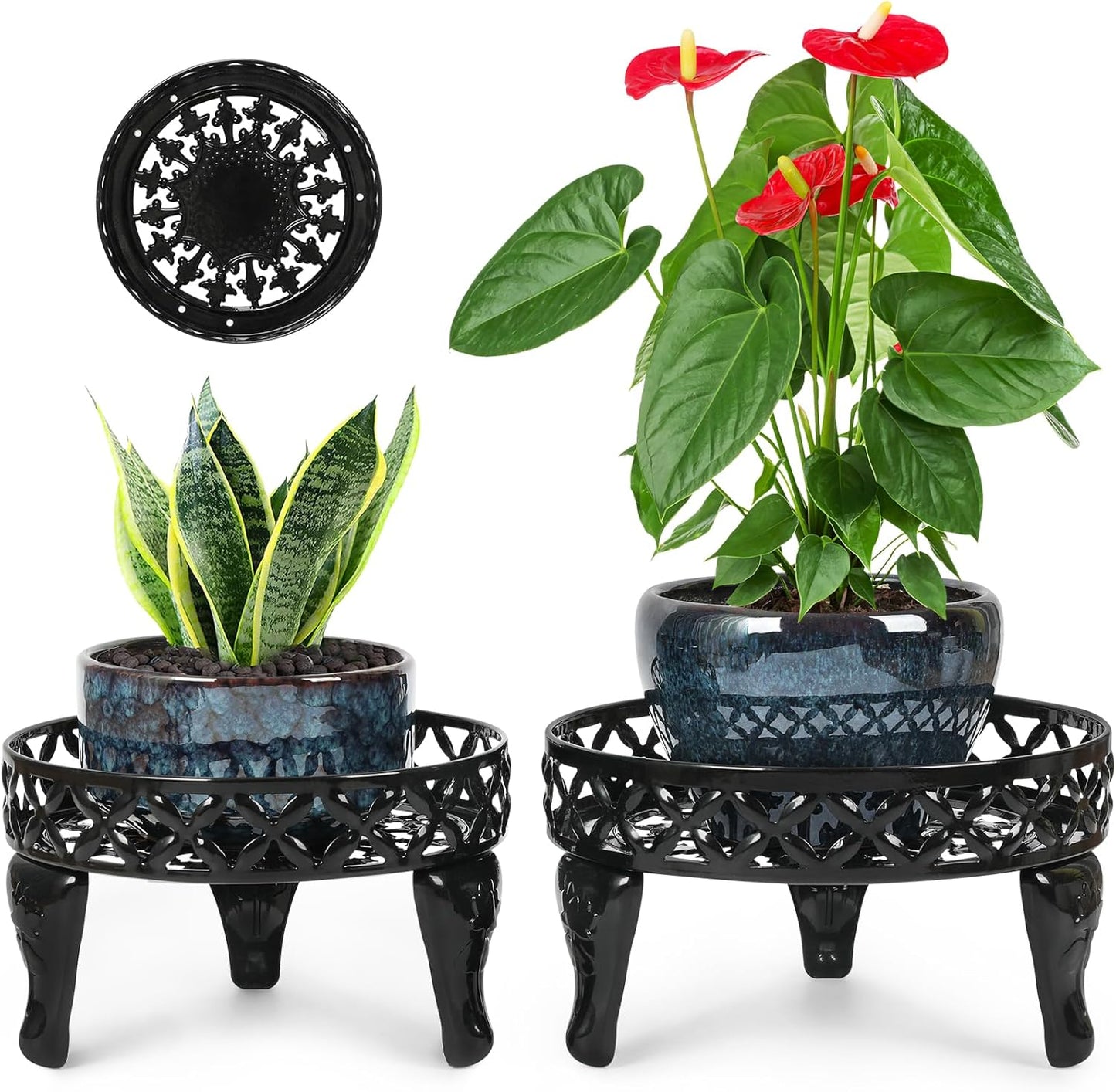 Metal Plant Stand Indoor Outdoor,2 Pack Heavy Duty Iron Plant Stands f