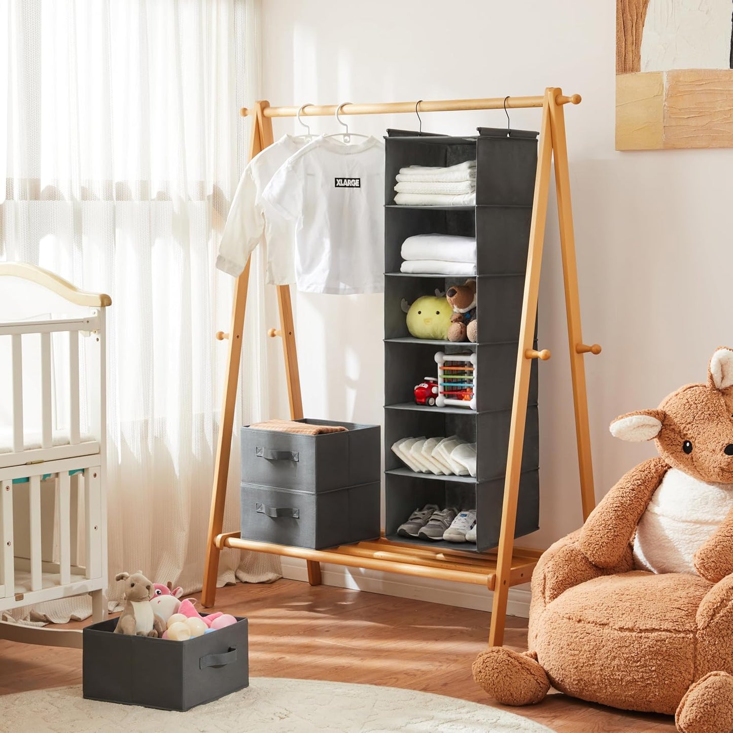 MAX Houser 6 Tier Shelf Hanging Closet Organizer, Closet Hanging Shelf