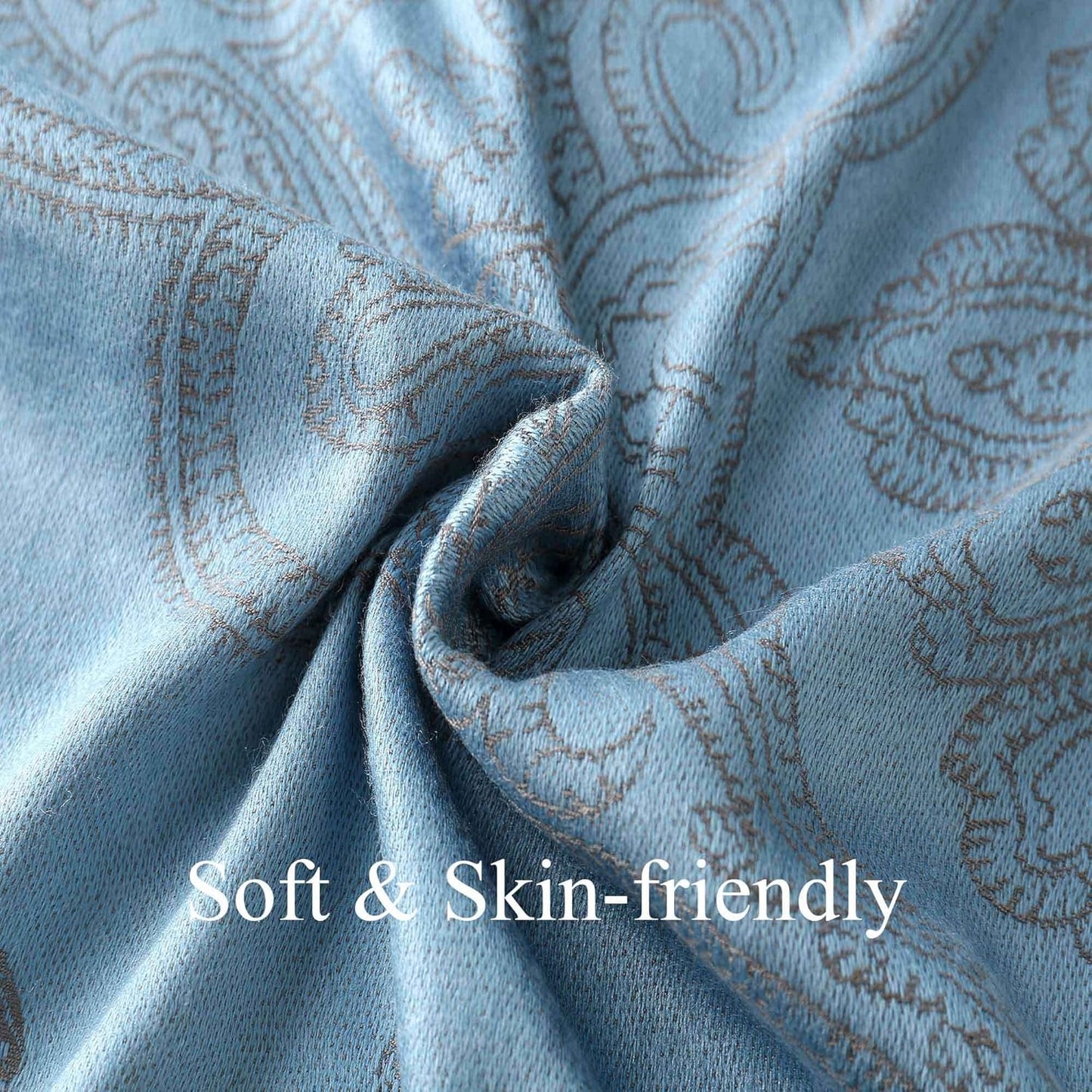 Ciormis Two Tone Silky Paisley Pashmina Shawl Scarf,Soft Women's Rave 