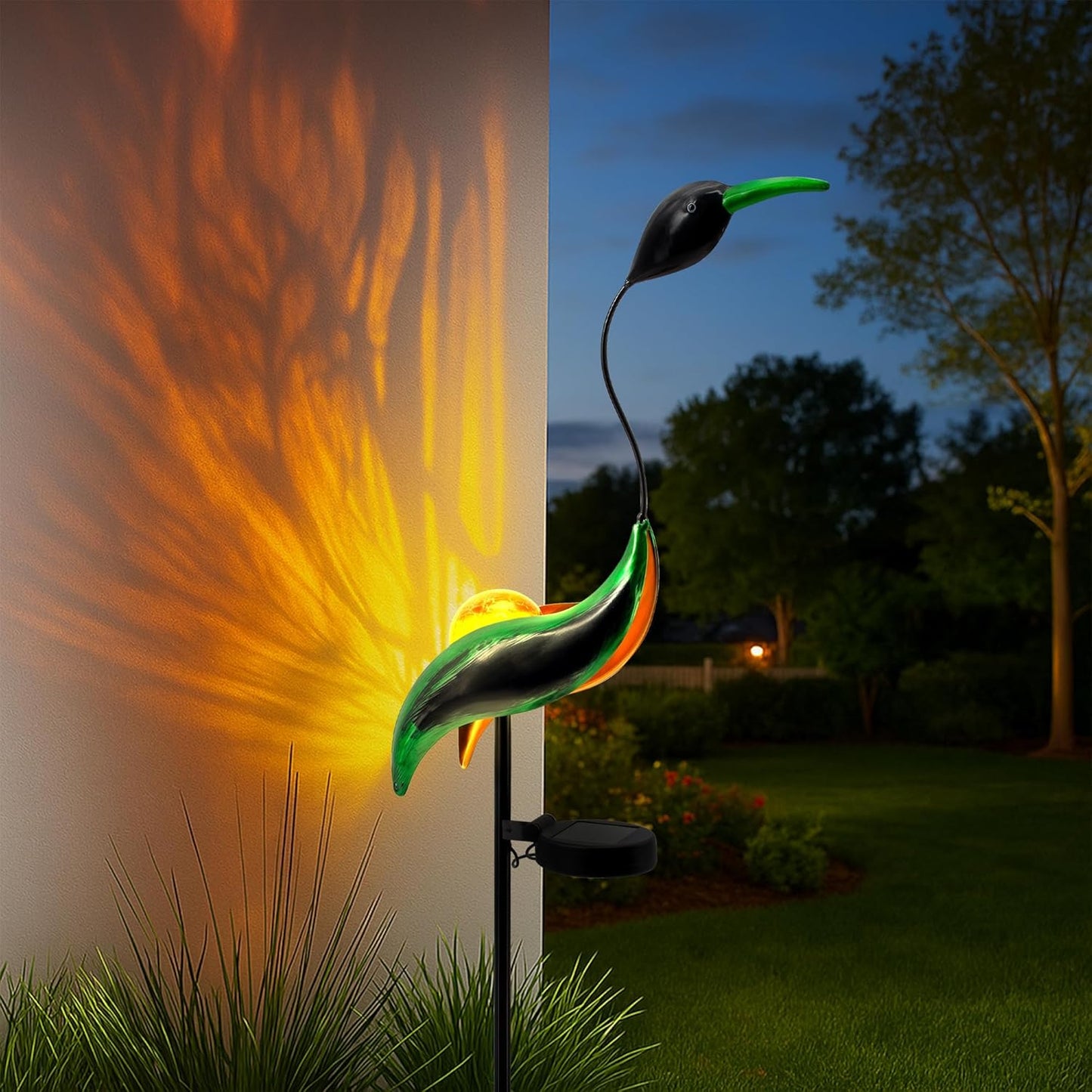Solar Garden Statue Crane Yard Art Sculptures, Metal Heron Statues Outdoor for Patio Yard Lawn Porch Decorations, Garden Decor for Outside, House Warming Gifts - Mom Birthday Gifts