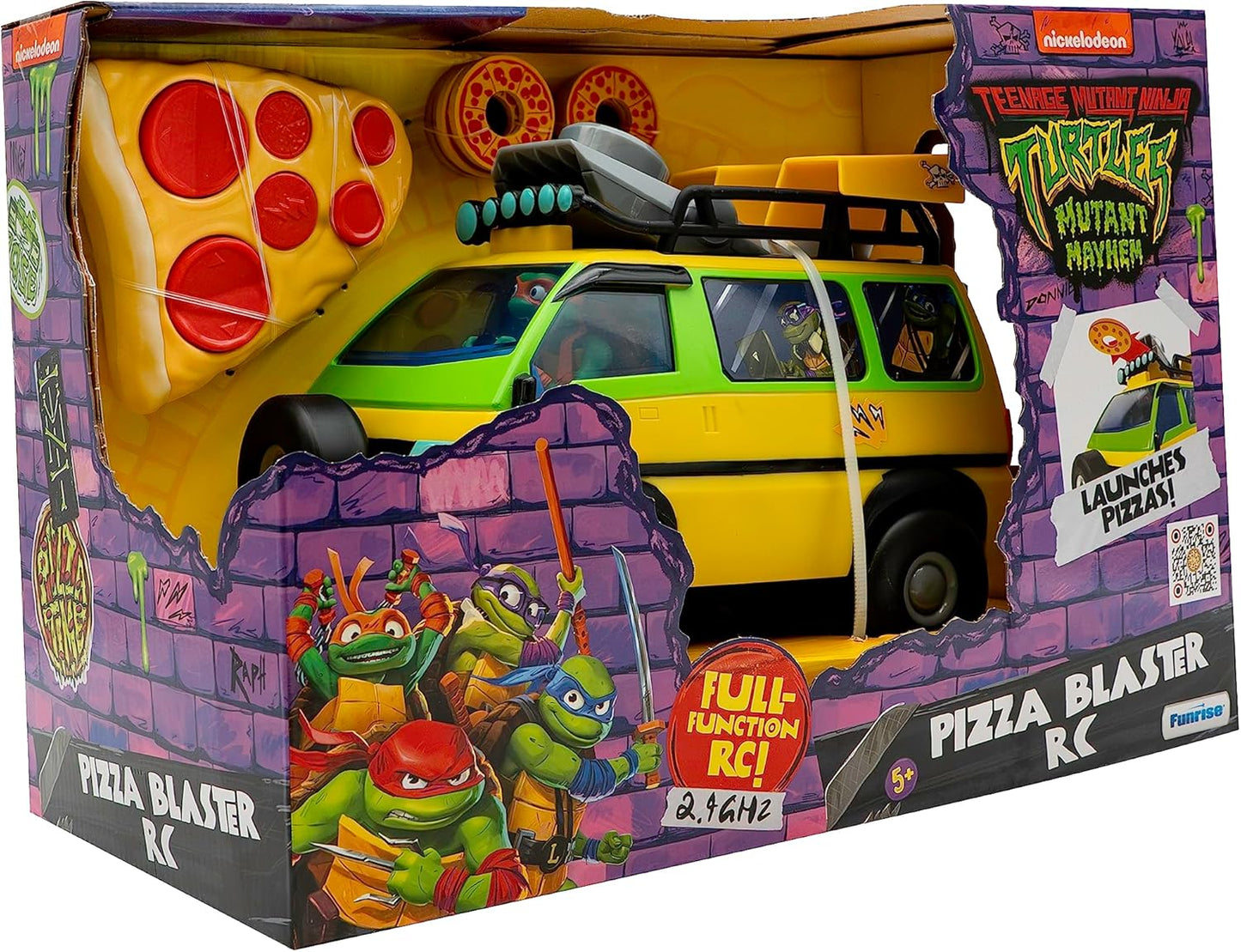 Teenage Mutant Ninja Turtles Toy, Pizza Blaster RC Vehicle with 6 Foam