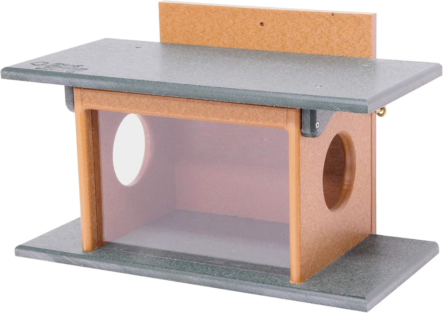 AmishToyBox.com Squirrel Feeder - Feed Squirrels Corn, Peanuts, and Nuts - Easy-Fill Design (Turf Green/Cedar)