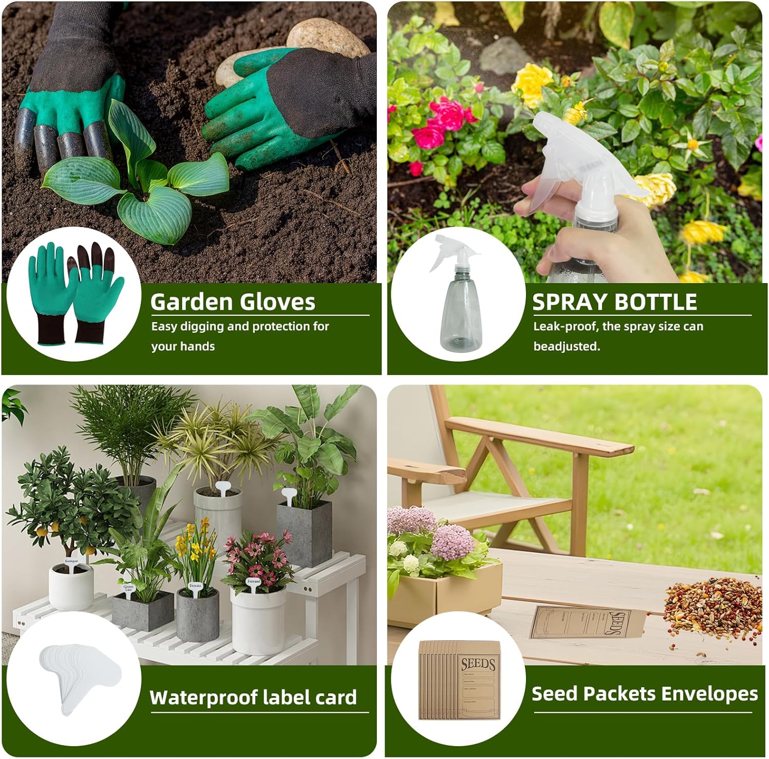 8 in 1 Seed Storage Garden Seed Organizer with Gardening SuGarden Tool