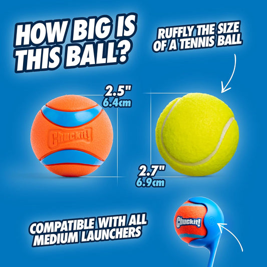 Chuckit! Ultra Ball Dog Toy - Medium Bouncy Fetch Balls For Dogs 20-60