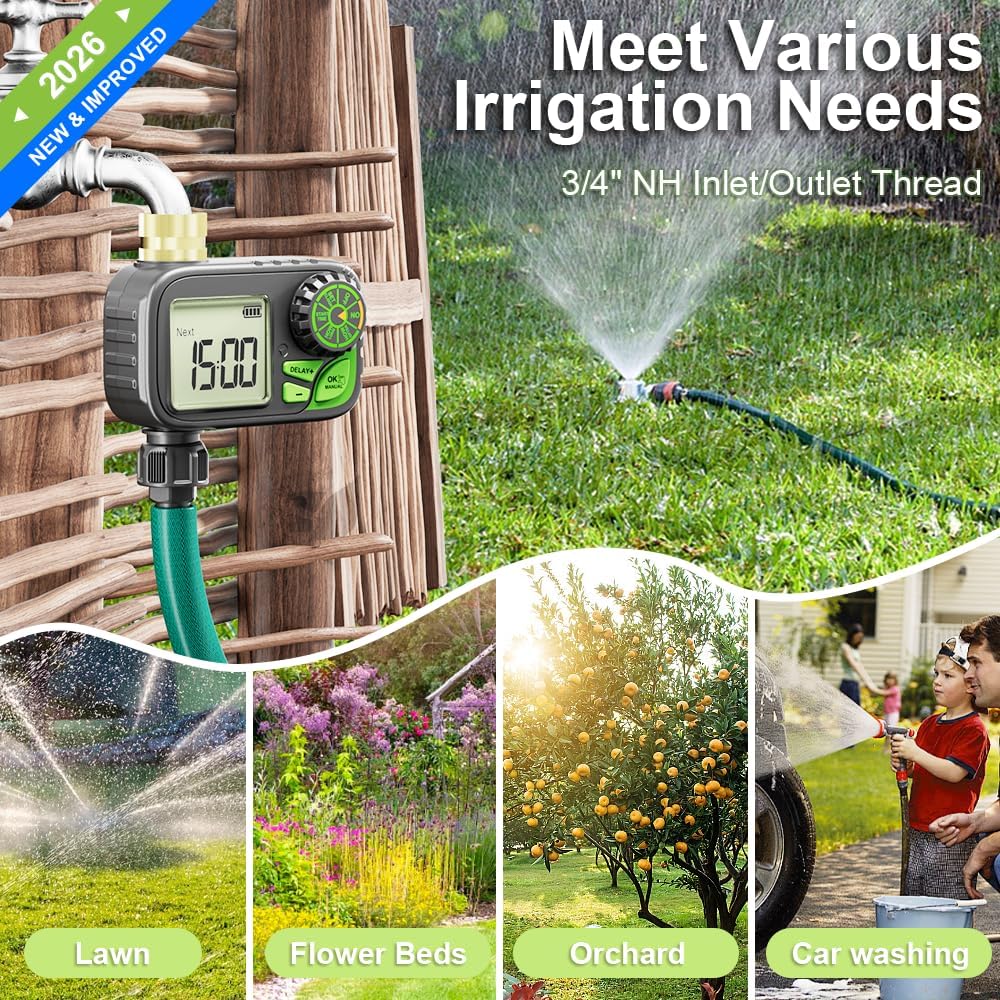 Sprinkler Timer Water Hose Timer - Programmable Digital Irrigation Out