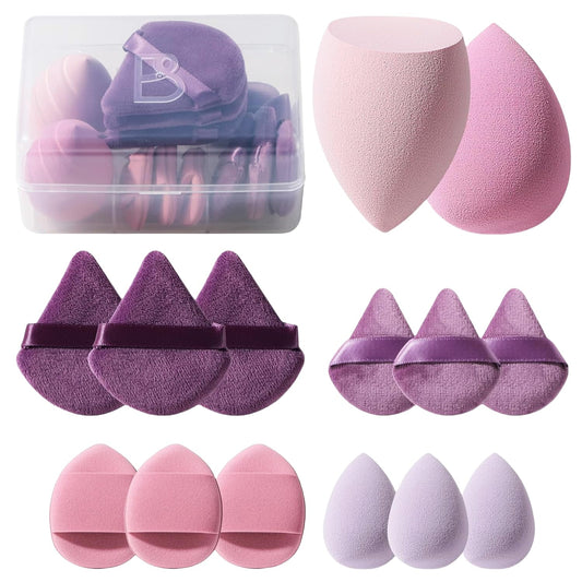 Makeup Sponge Set BS-MALL Triangle Puff 14 Pcs for Liquid, Cream, and 