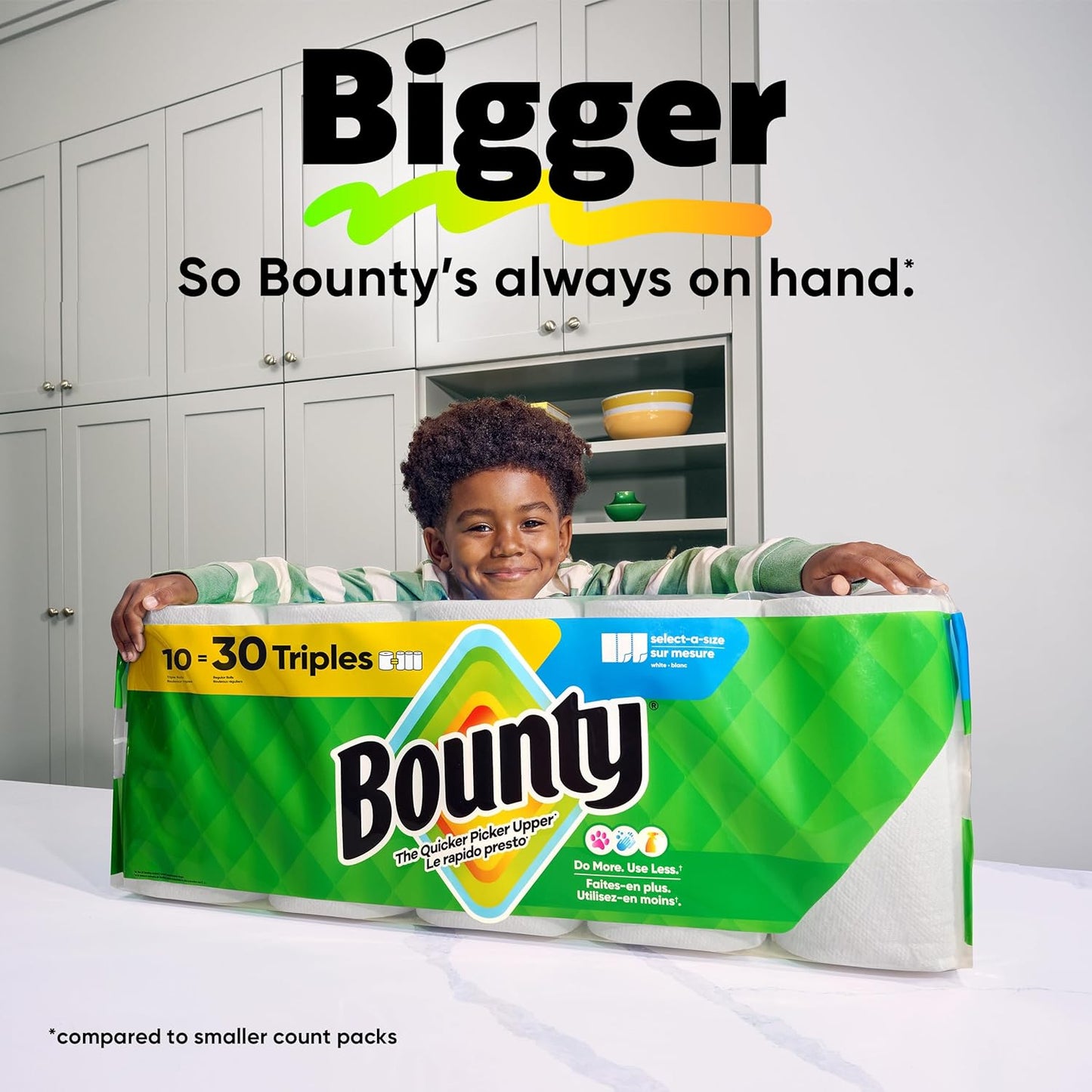 Bounty Full Sheet Paper Towels, White, 2 Triple Rolls = 6 Regular Rolls (Packaging May Vary)