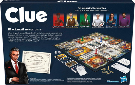 Clue Board Game for Ages 8 and Up, Reimagined Clue Game for 2-6 Player