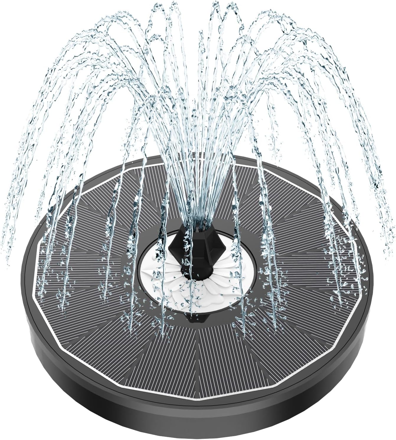 Yzert Solar Fountain Glass White Flower, 3.5W Bird Bath Fountains Sola