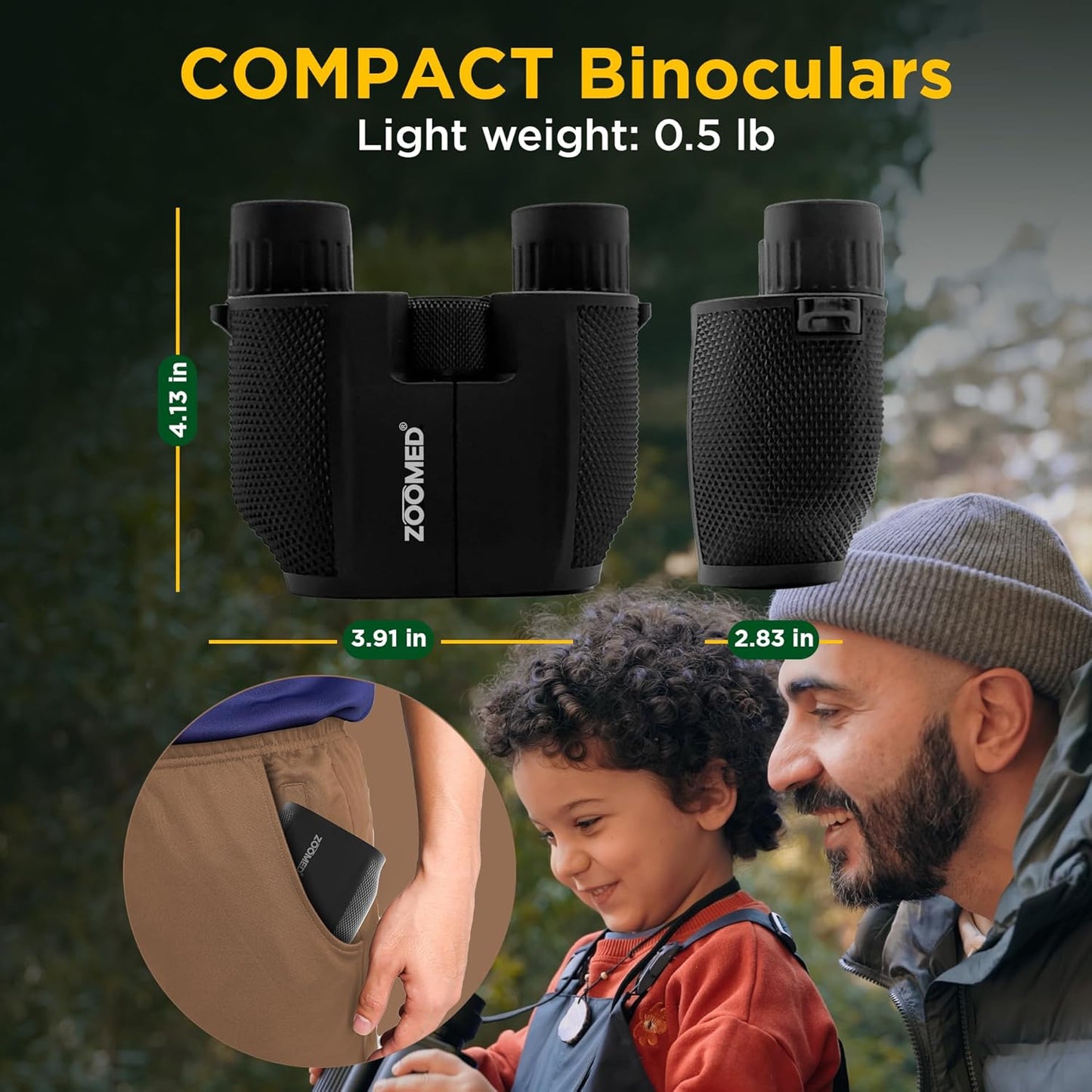 10x25 High-Powered Compact Binoculars for Adults – Long Range Bird Wat