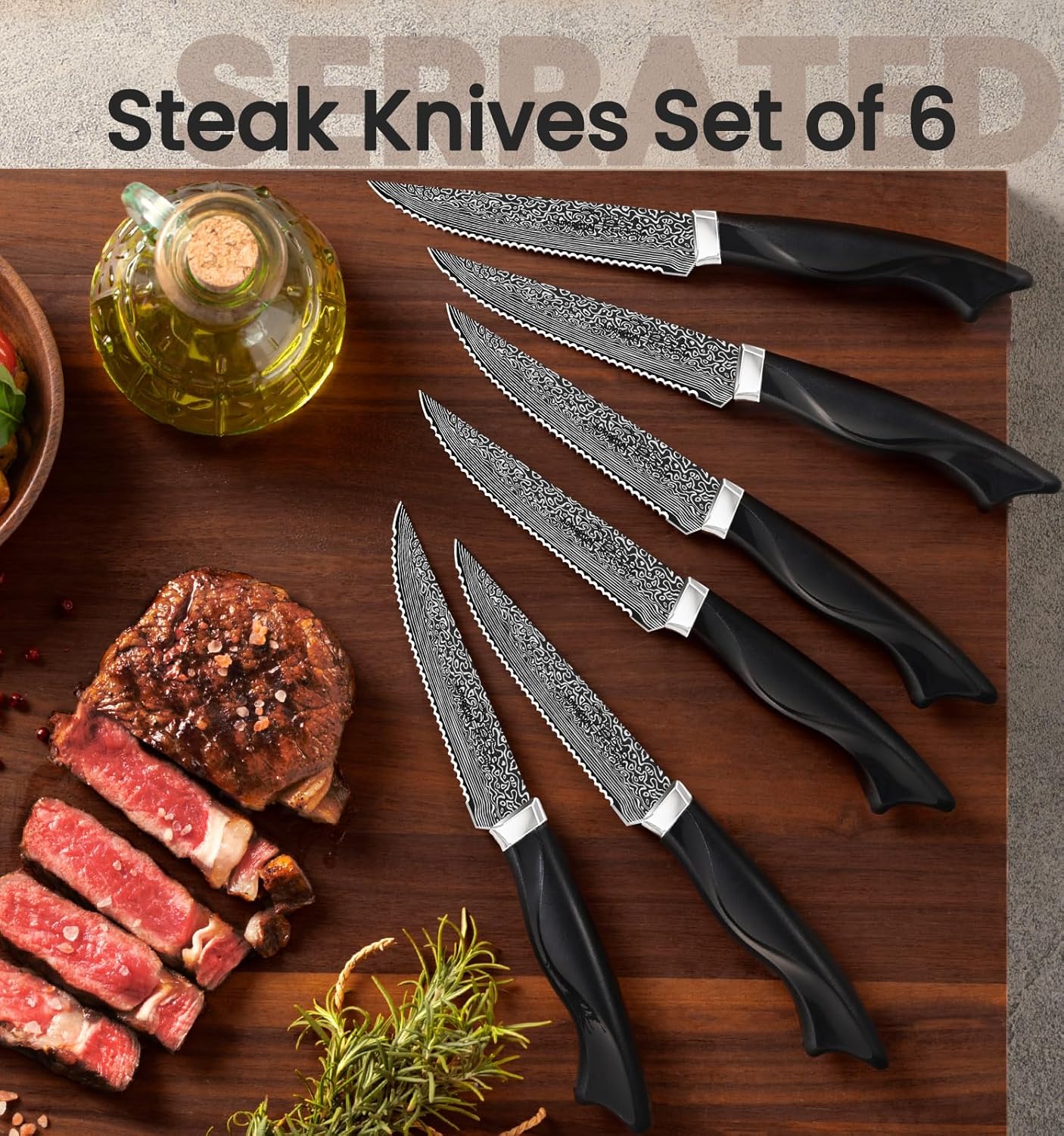 Knife Set, 15 Pieces Kitchen Knife Set with Built in Sharpener, High C