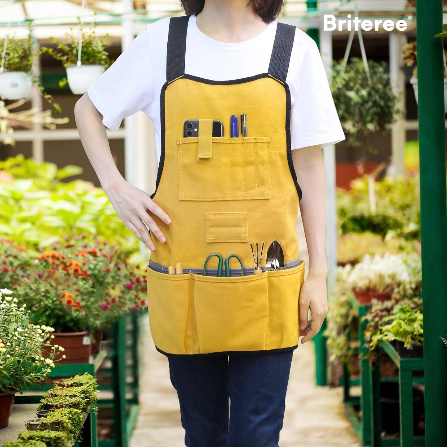 Work Tool Apron for Men and Women, Torso Length with 21 Tool Pockets, 