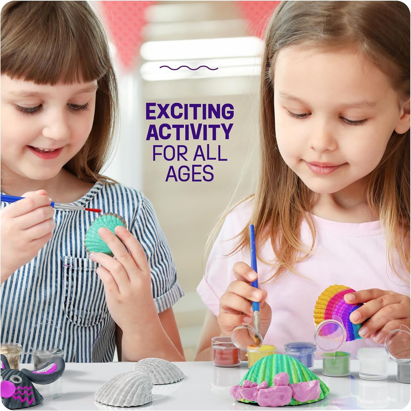 Dan&Darci Kids Sea Shell Painting Kit - Arts & Crafts Easter Gifts for