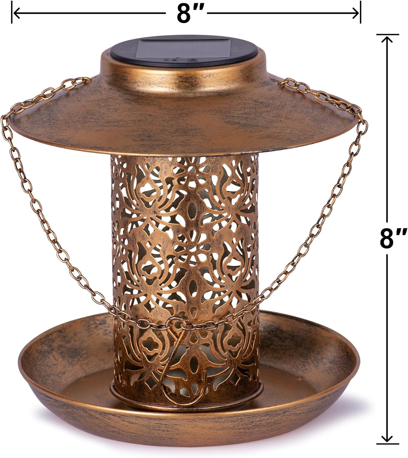 Ottsuls Solar Bird Feeder for Outdoors Hanging, Metal Wild Cardinals G