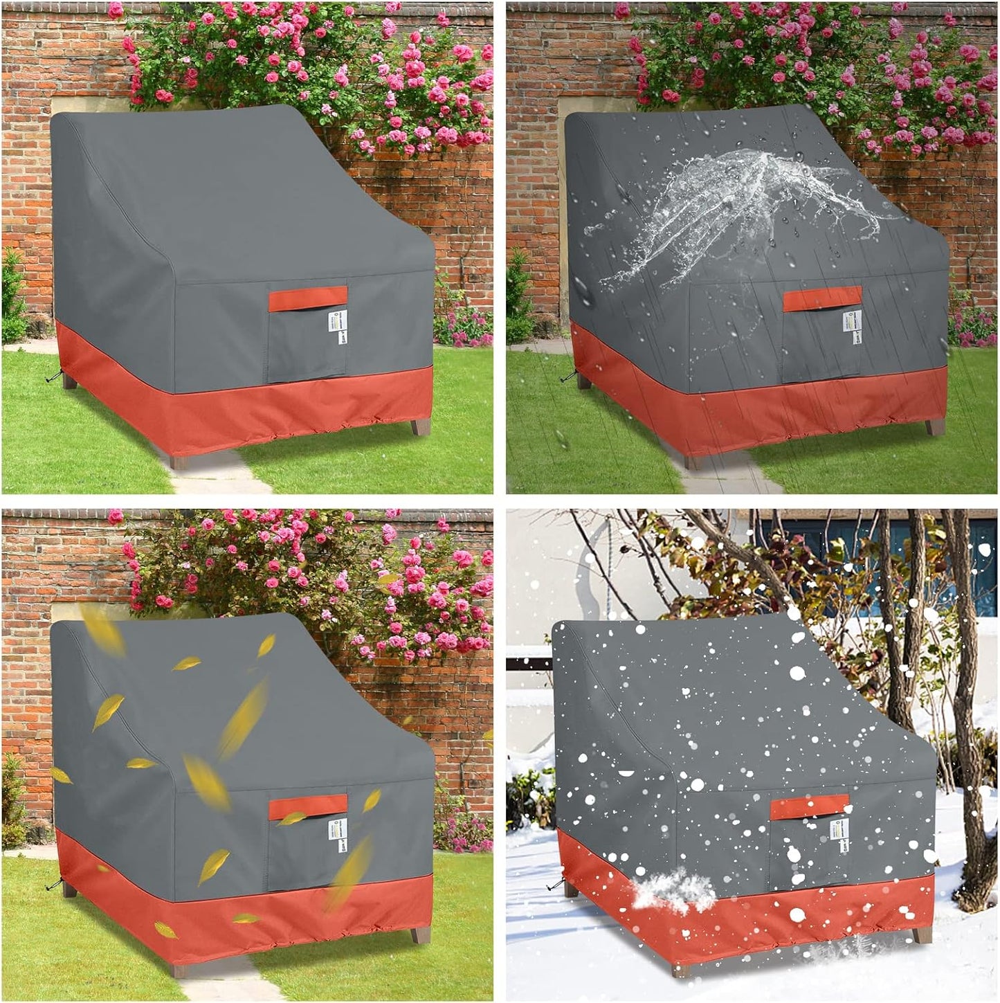Outdoor Chair Covers Waterproof 600D Heavy Duty - All Weather Patio Fu