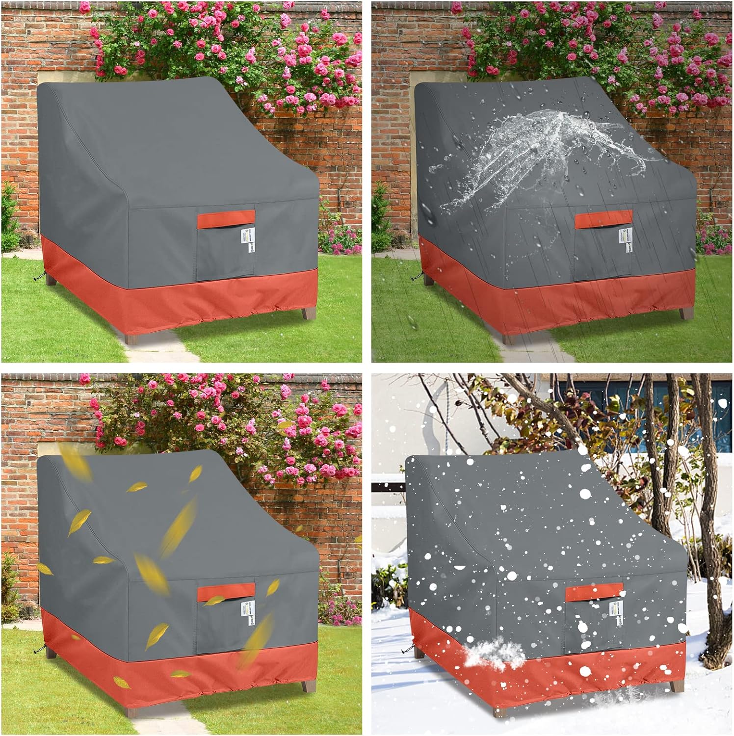 Outdoor Chair Covers Waterproof 600D Heavy Duty - All Weather Patio Fu