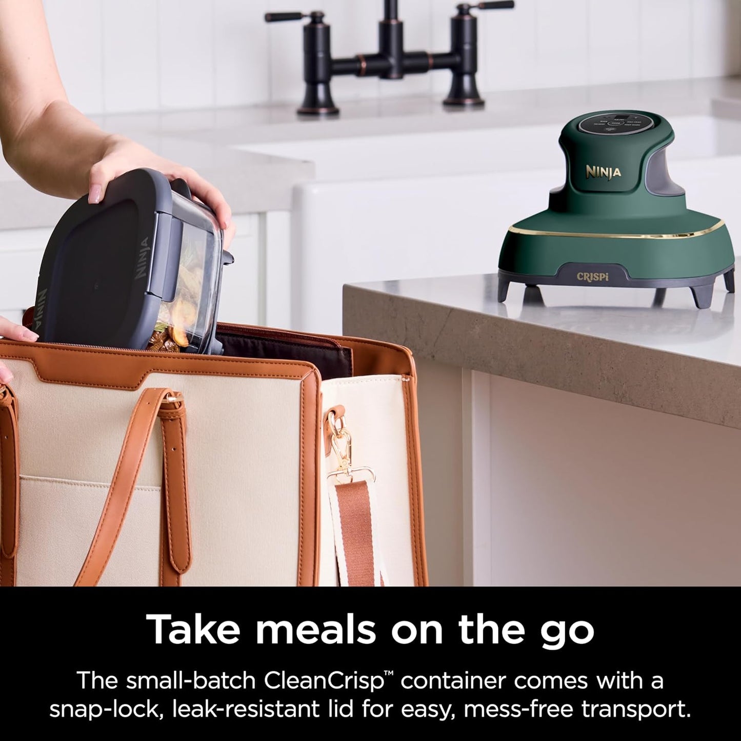 Ninja Crispi 5-in-1 Glass Air Fryer | 450°F, Nontoxic, 4QT & 6-Cup Con