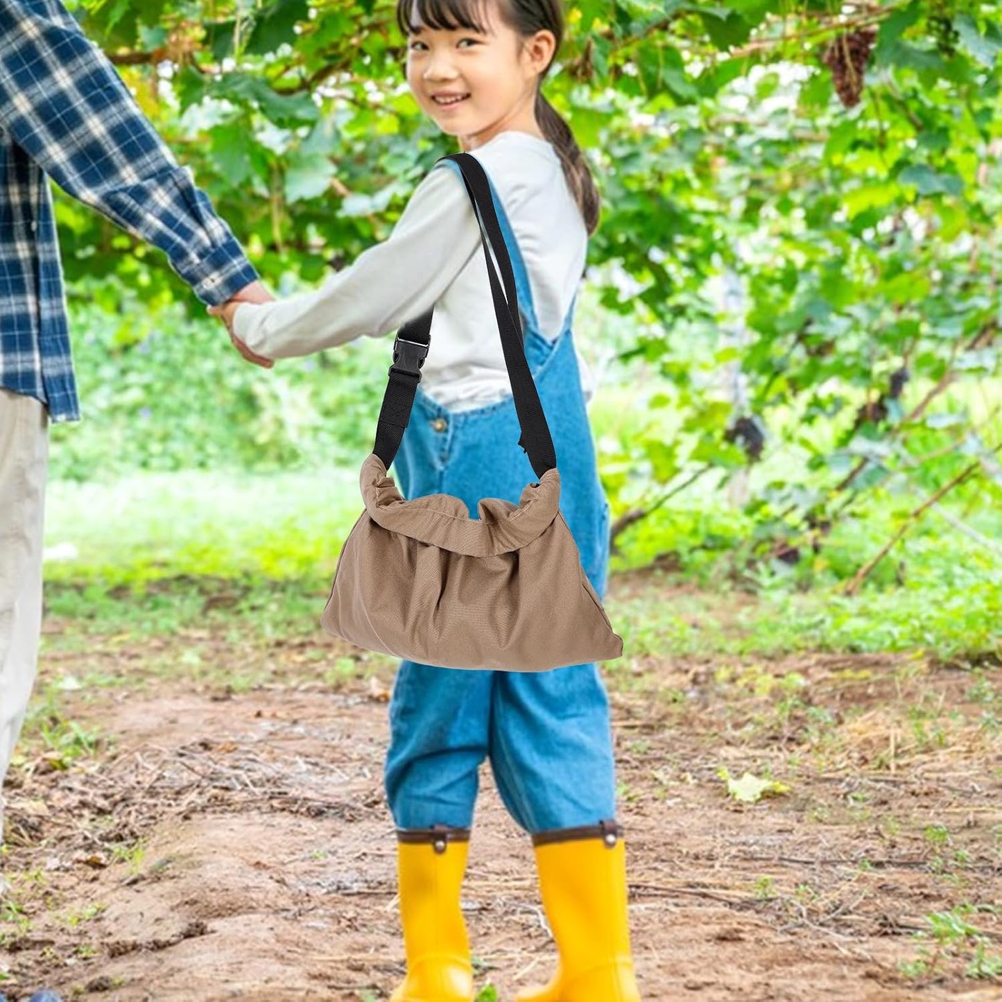 Milisten Harvesting Apron Fruit Vegetable Picking Bag with Pockets Outdoor Garden Tool Waist Pouch Mushroom Foraging Storage Khaki