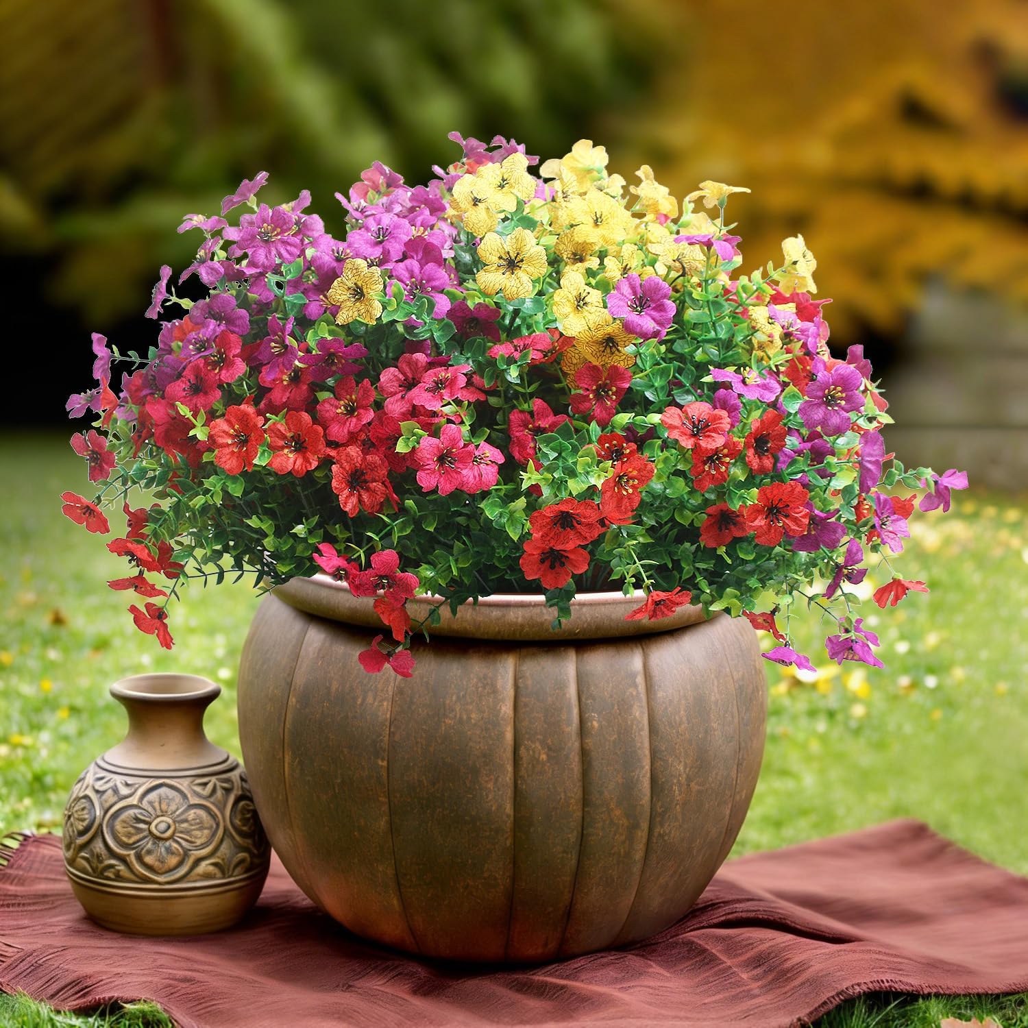 Outdoor Artificial Daisies 20 Bundles, UV Resistant Fake Flowers for I