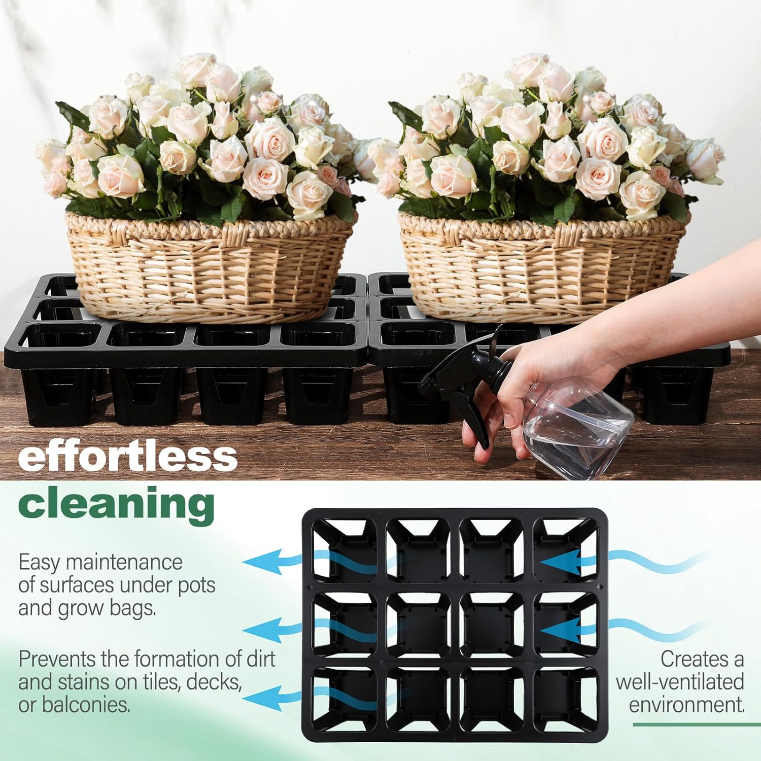 7 Pcs Pot Holder Plant Stands 30 Gallons Large Capacity Outdoor Stands
