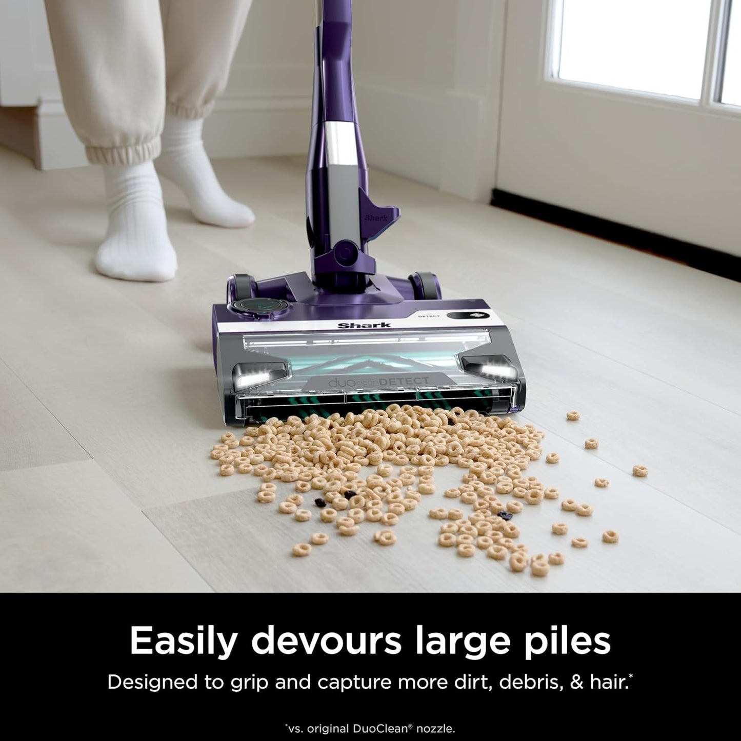 Shark POWERDETECT Ultra-Light Corded Stick Vacuum with DuoClean Technology, Self-Cleaning Brushroll for No Hair Wrap, Anti-Allergen Complete Seal, and Odor Neutralizer Technology, HZ4002