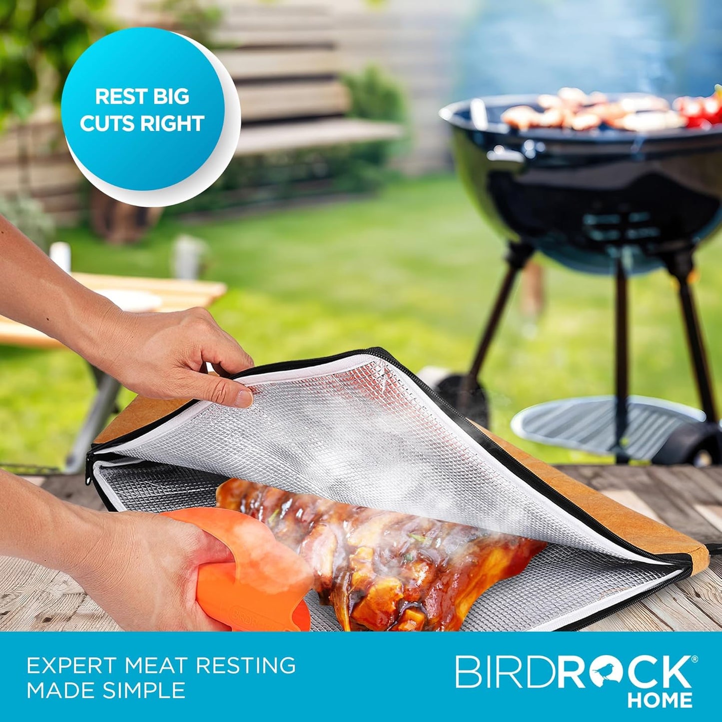 BIRDROCK HOME BBQ Resting Bag - Triple Layer Insulated Meat Resting Ba