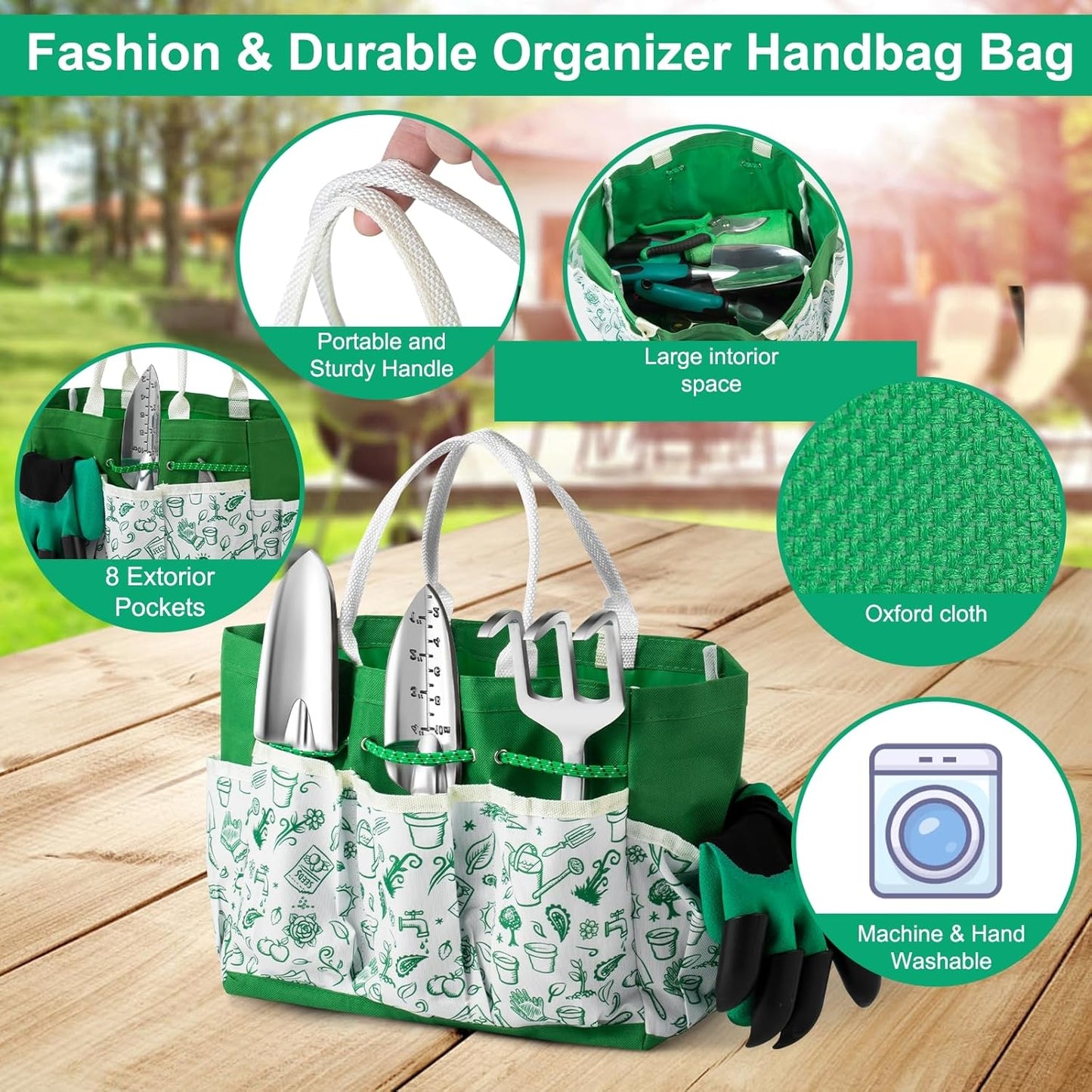 Garden Tool Set for Women, 12pcs Heavy Duty Gardening Tools, Cute Gard