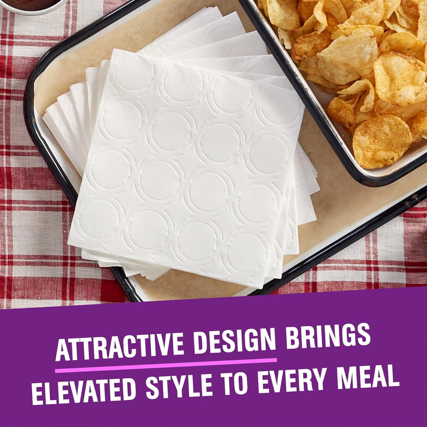Vanity Fair Extra Absorbent Premium Paper Napkins, 80 Count, Disposable Napkins Made Soft And Strong For Messy Meals And Everyday Use