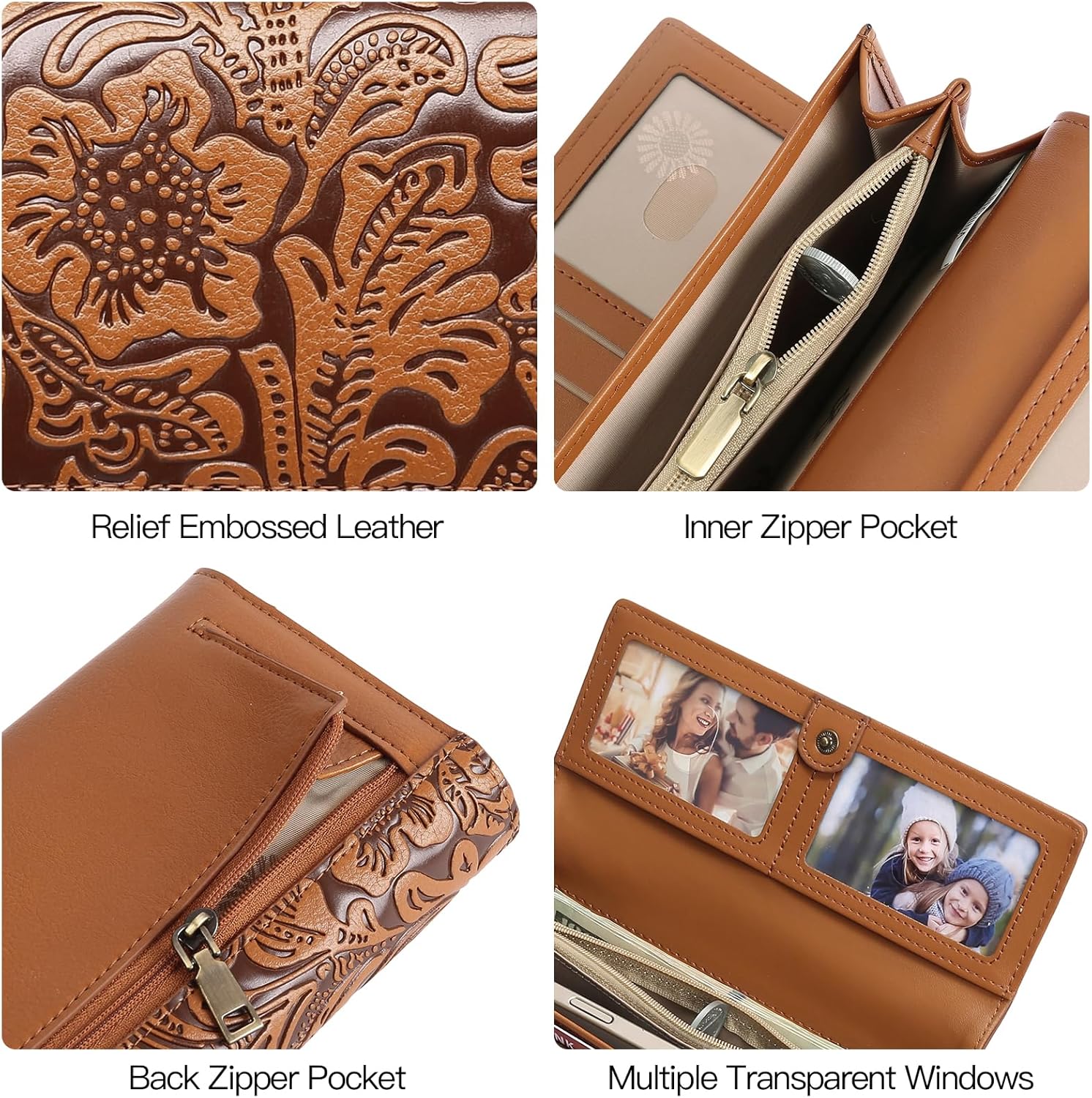 GOIACII Women's Wallet Wristlet RFID Blocking Ladies Clucth Purse Larg