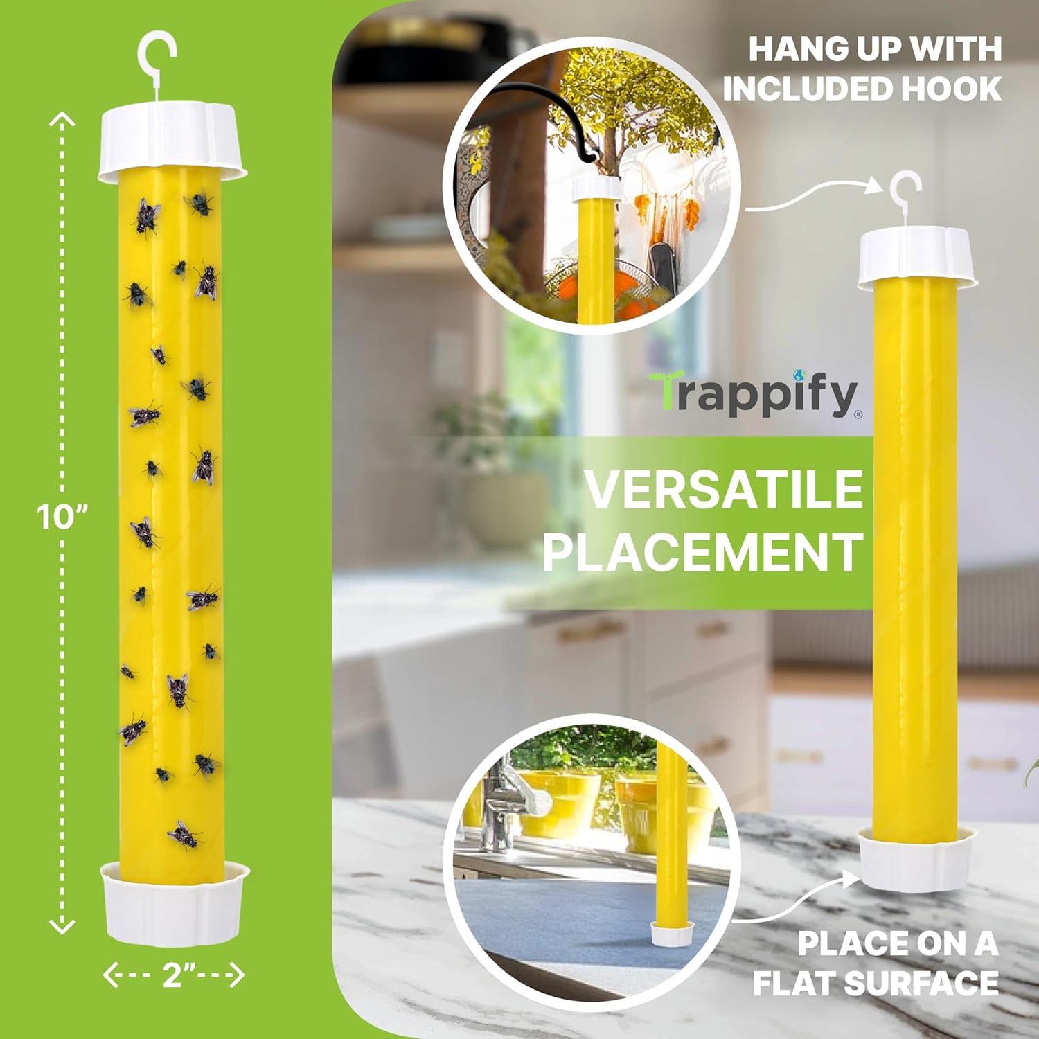 Trappify Hanging Fly Traps Outdoor: Fruit Fly Traps for Indoors | Gnat