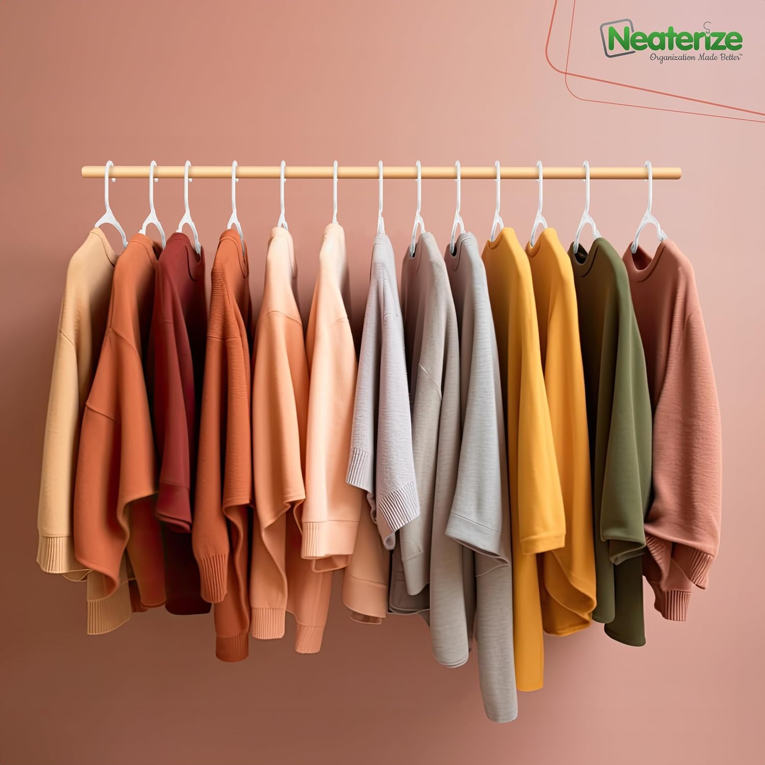 NEATERIZE Clothes Hangers Plastic 100 Pack for Adults - Plastic Hanger