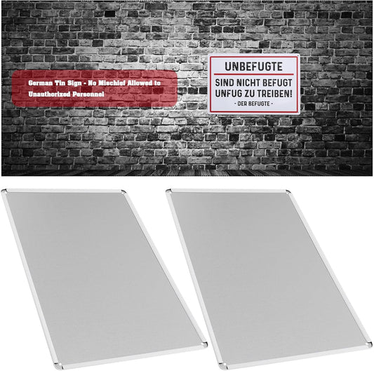 2PCS 20x30cm German Tin Sign "Unbefugte sind nicht befugt Unfug zu tre
