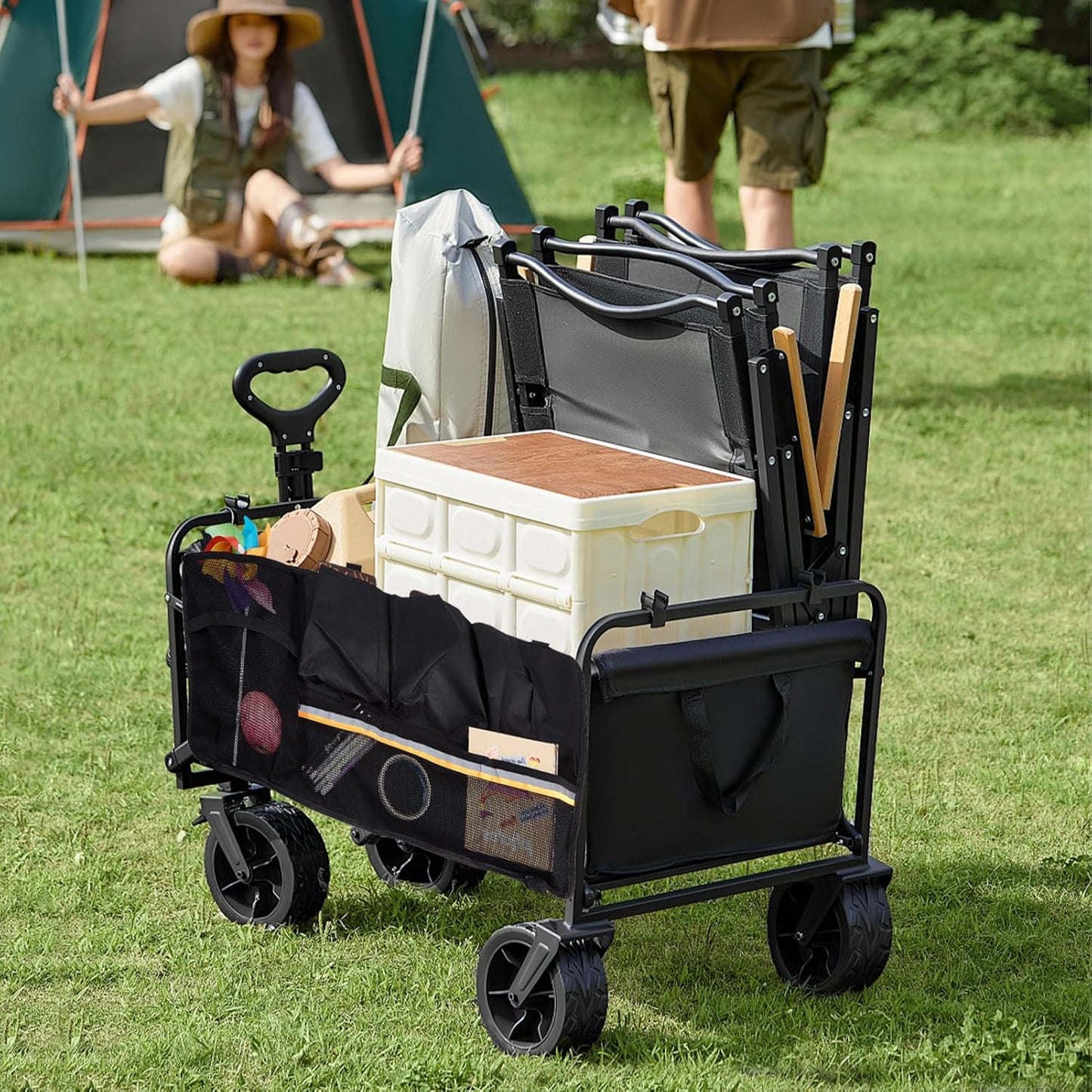 NICENEEDED Universal Collapsible Wagon Side Pocket, Large Capacity Bea
