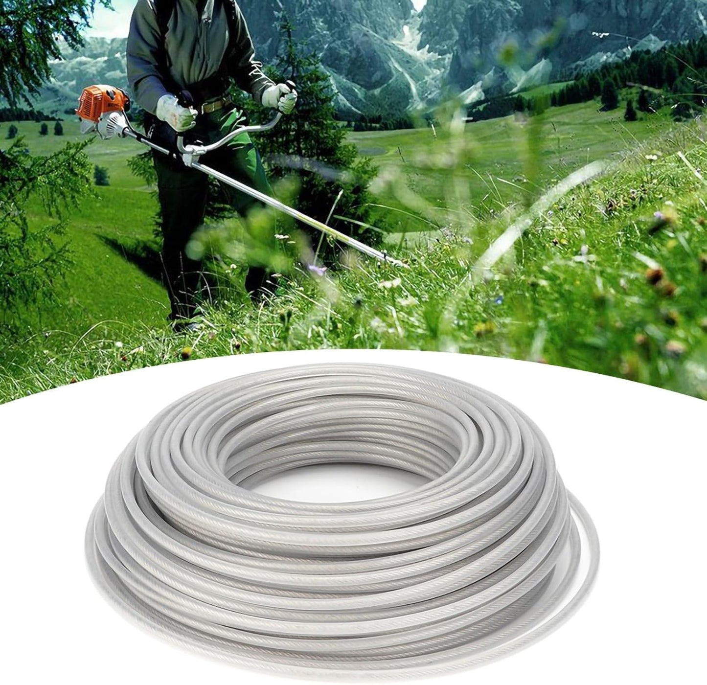 Haofy Steel Wire Grass Trimmer Line, Highly Efficient for Lawn Garden Weeds, Ideal for Garden Pruning, Agricultural Production, Home Gardening