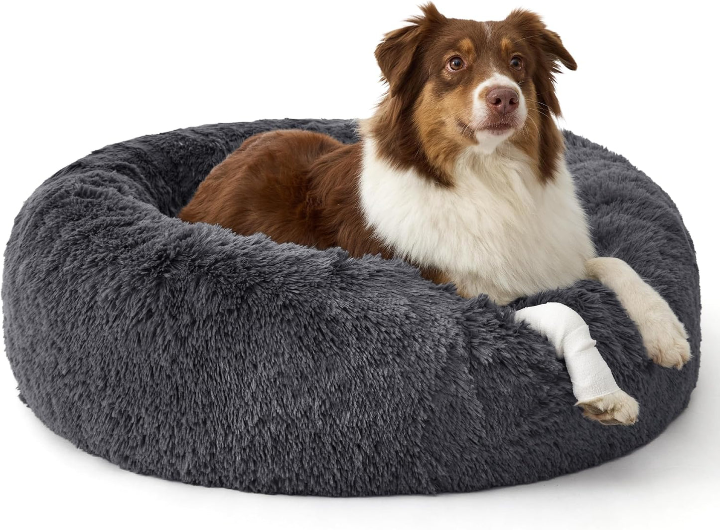 Bedsure Calming Dog Beds Large Sized Dog - 36in Donut Washable Large P