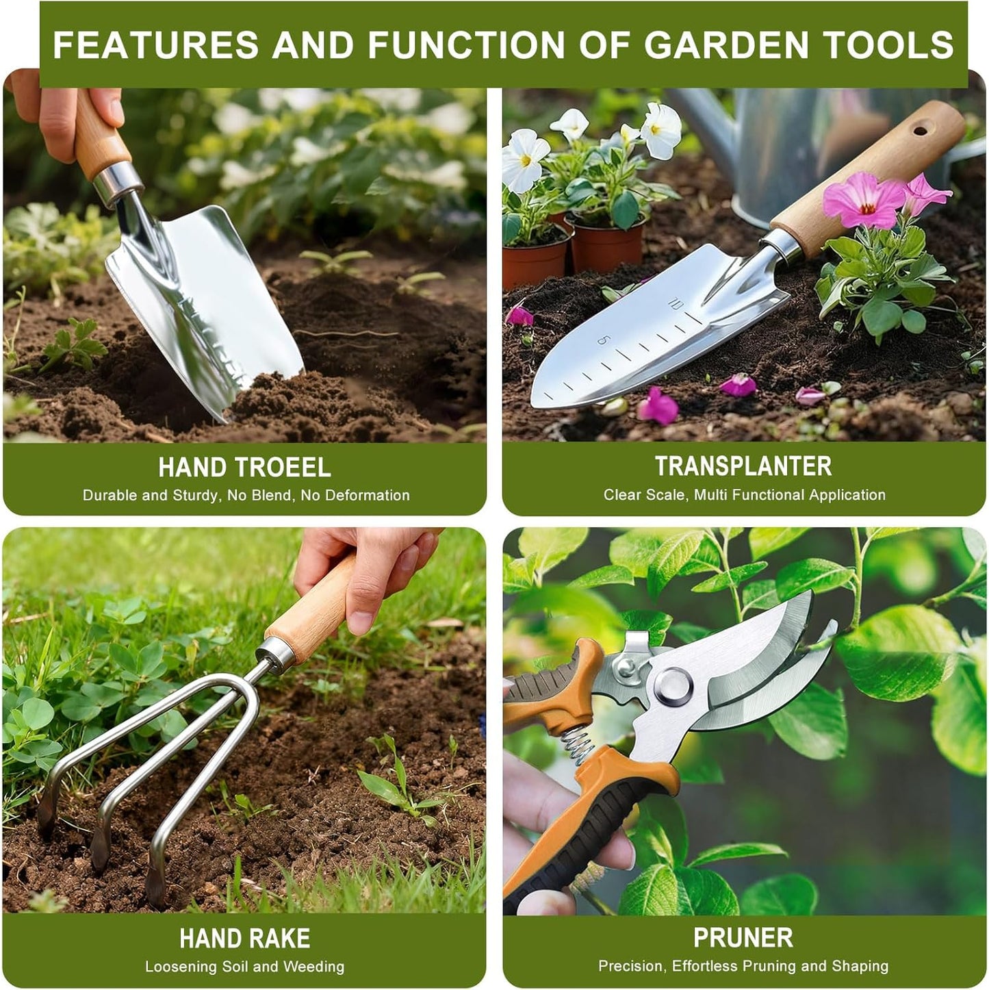 Kynup Garden Tools, 7 Piece Gardening Gift for Women, Gardening Tool K