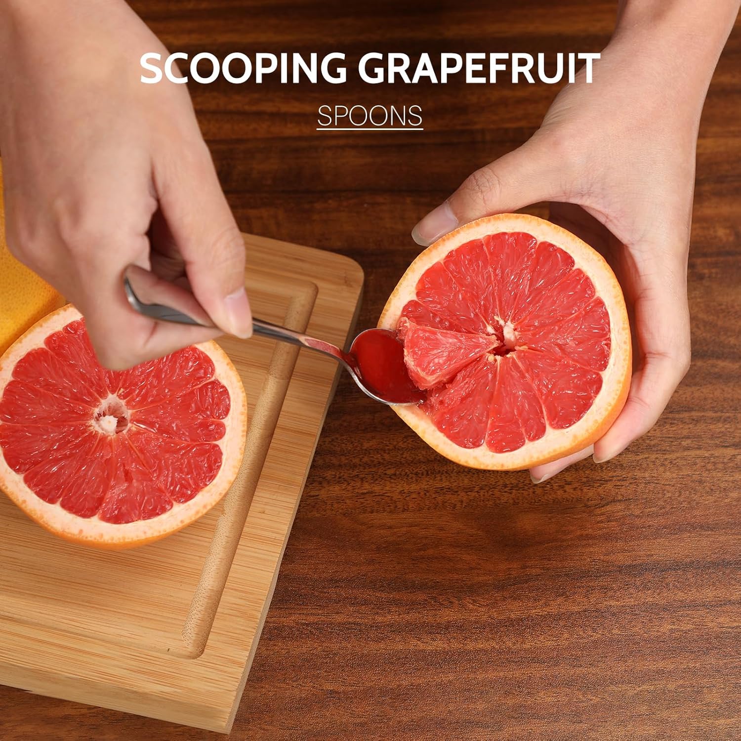 Hiware 4-piece Grapefruit Spoons and Grapefruit Knife, 18/8 Stainless 