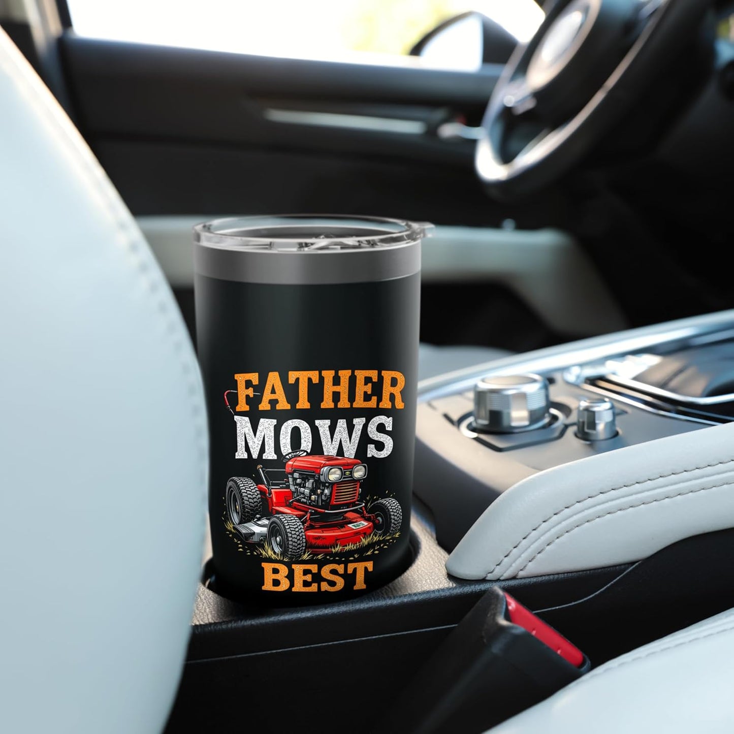FATHER MOWS BEST Lawn Care Humor Stainless Steel Insulated Tumbler