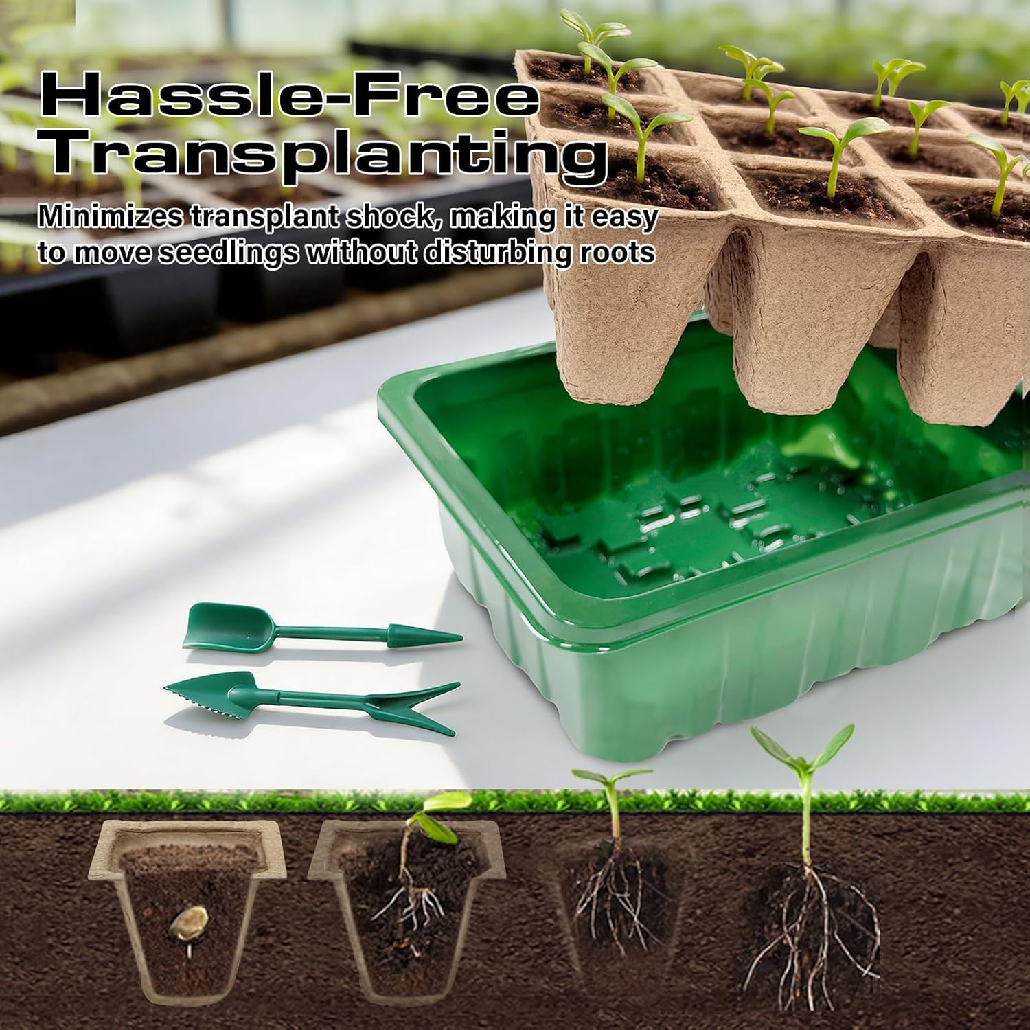 Seed Starter Tray Kit 10 Pack, Seed Starting Trays with Humidity Dome 